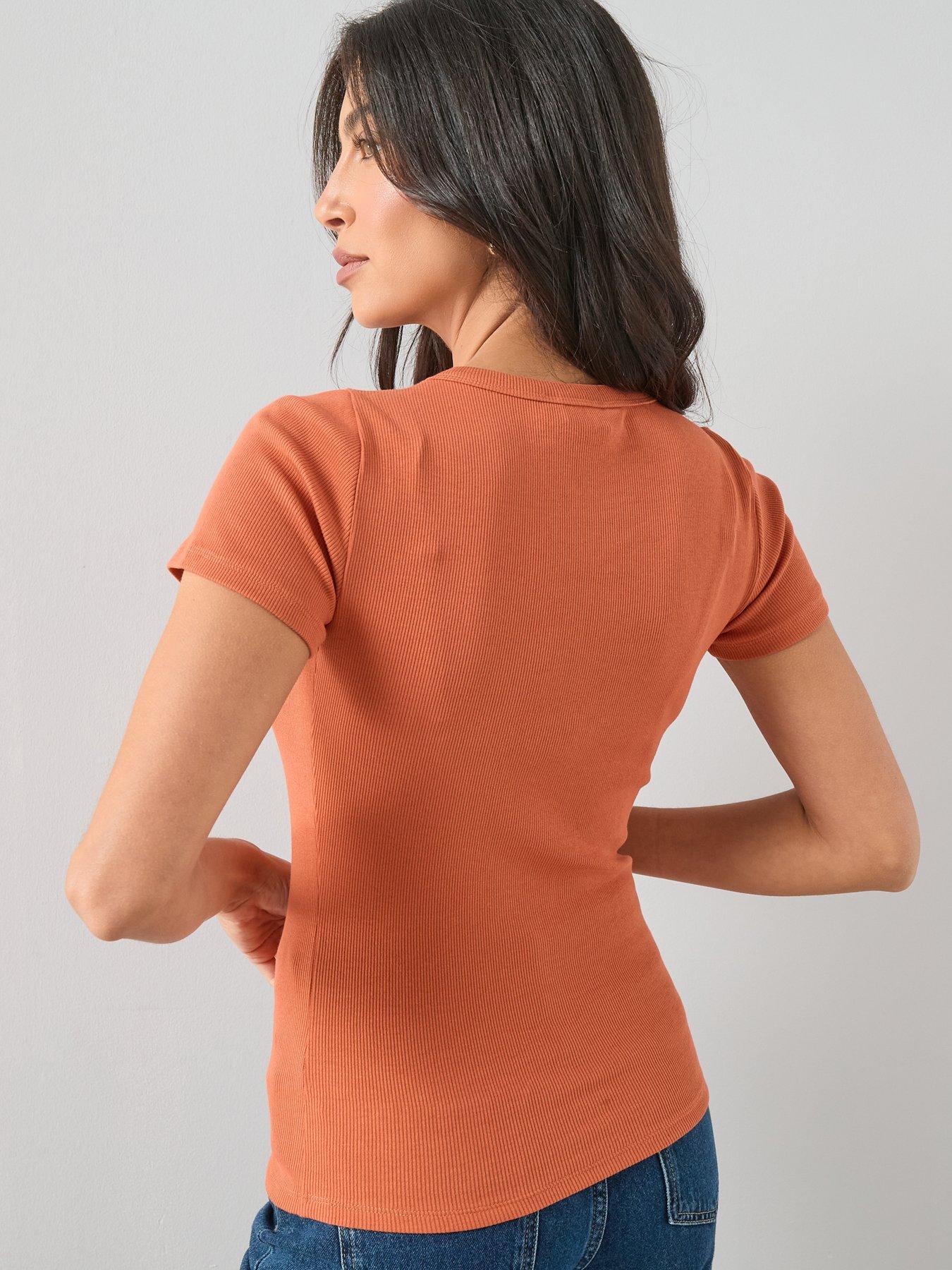 the-very-collection-stretch-rib-t-shirt-orangestillFront