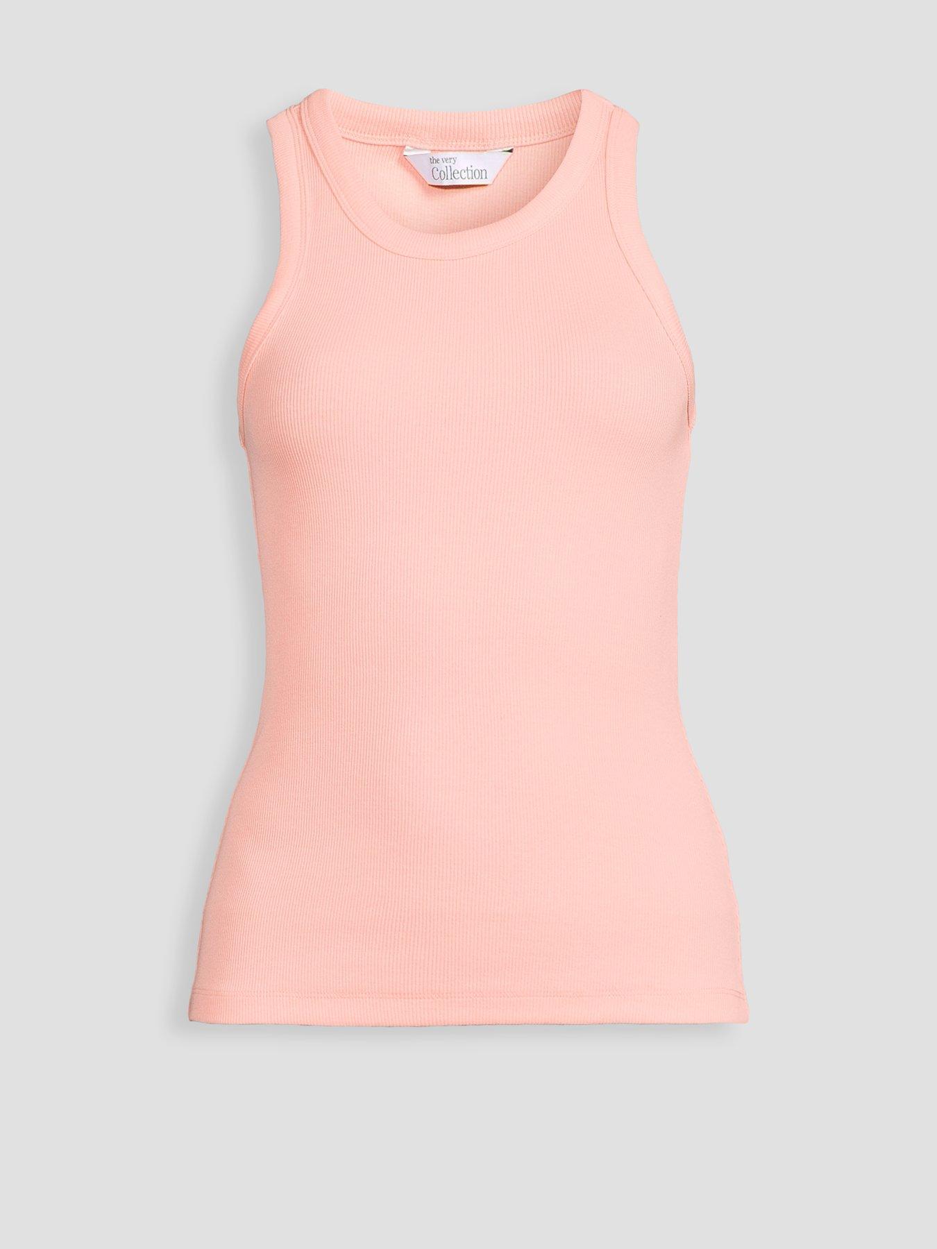 Image 7 of 7 of The Very Collection Rib Racer Vest - Coral