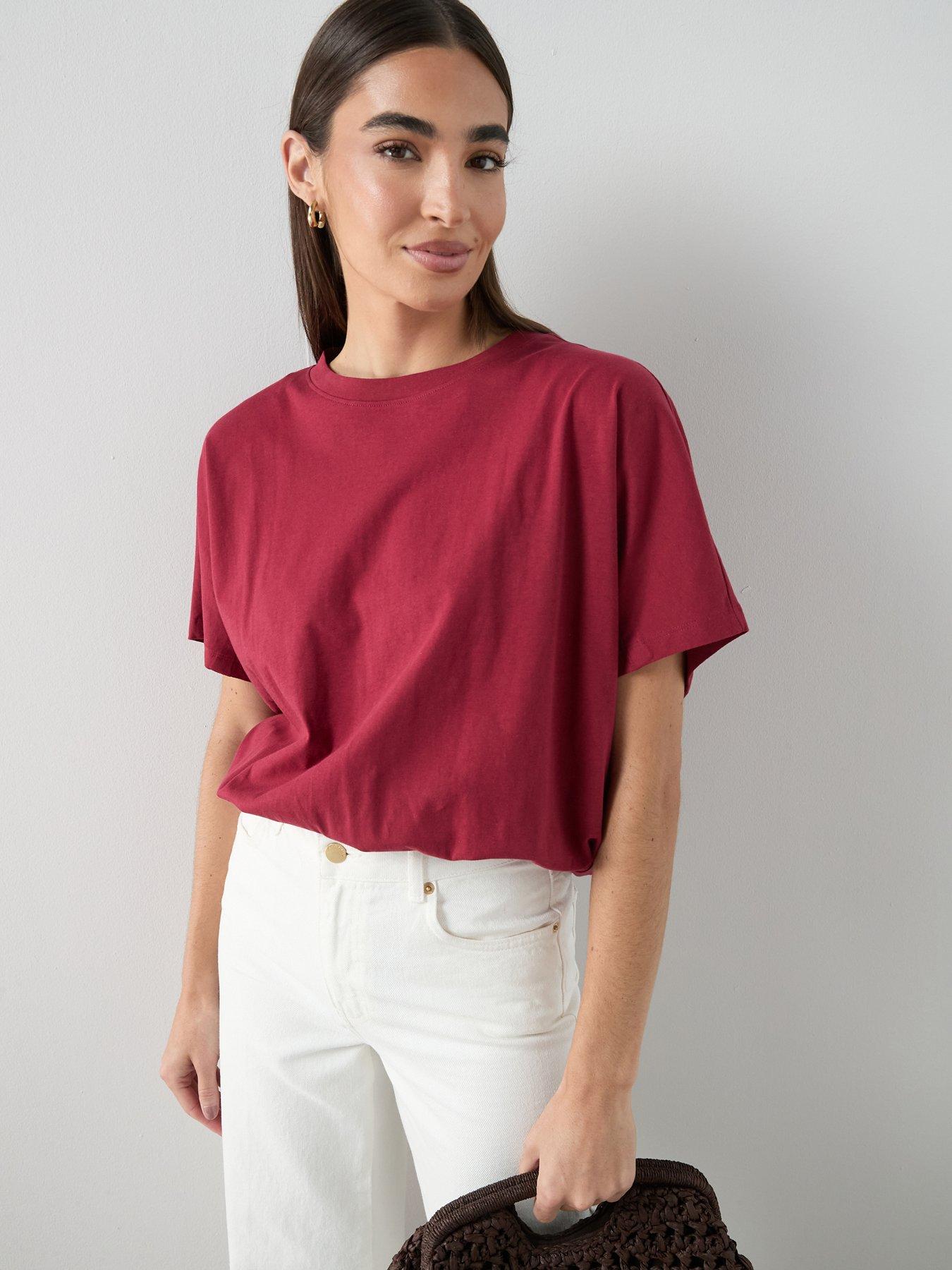 Image 1 of 6 of The Very Collection Elasticated Waist T-Shirt - Red