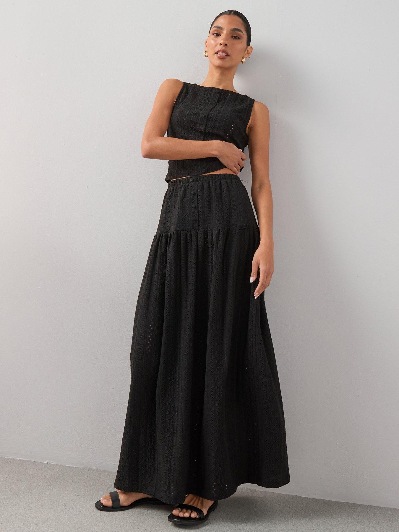 Image 1 of 6 of The Very Collection Button Co-ord Maxi Skirt