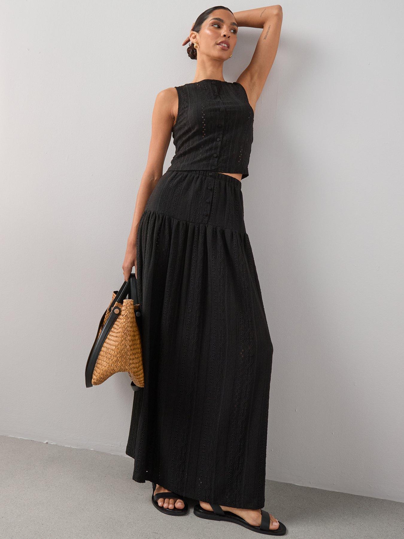 Image 5 of 6 of The Very Collection Button Co-ord Maxi Skirt