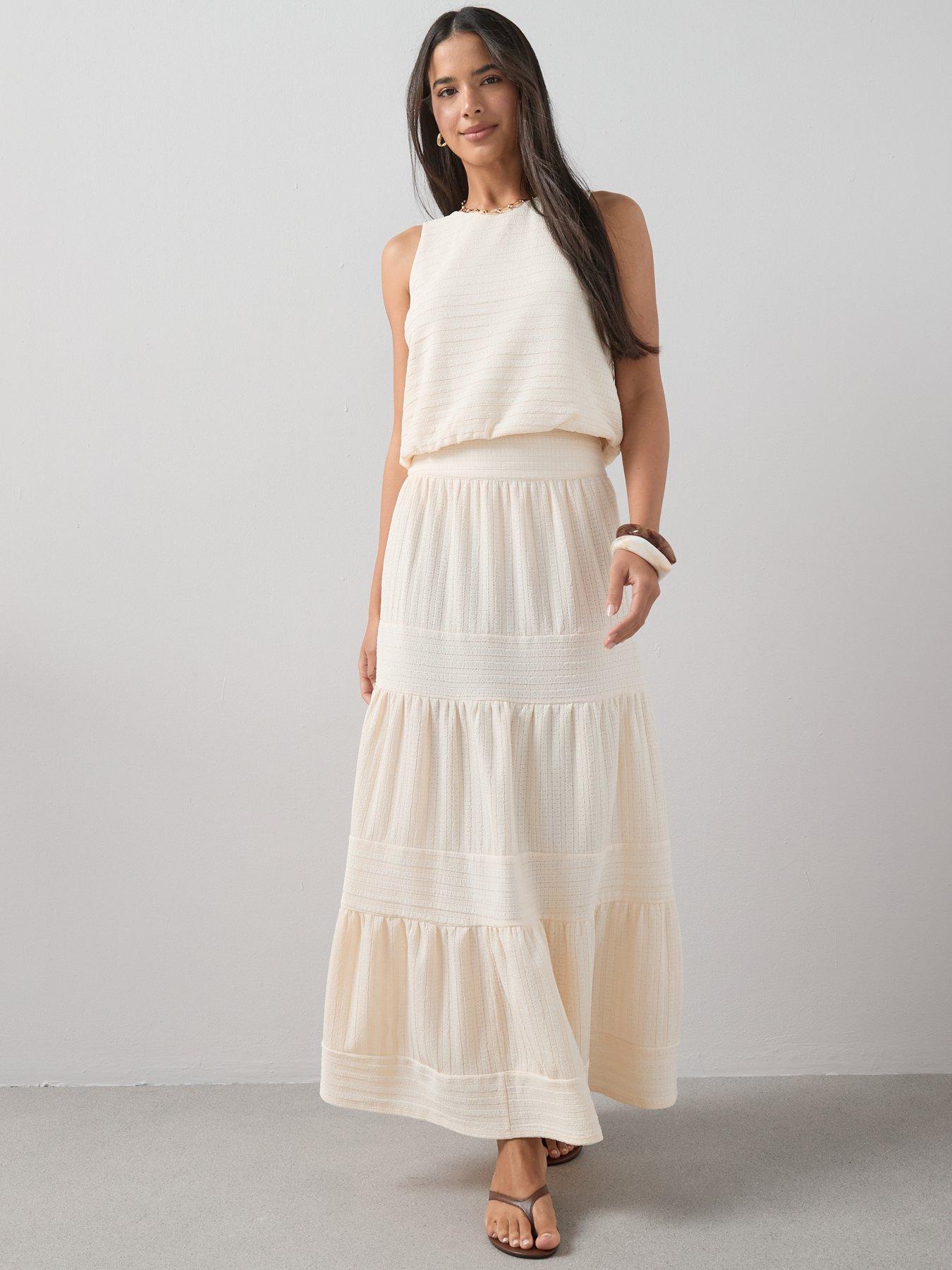 Image 5 of 7 of The Very Collection Textured Sleeveless Co-Ord Top - Cream