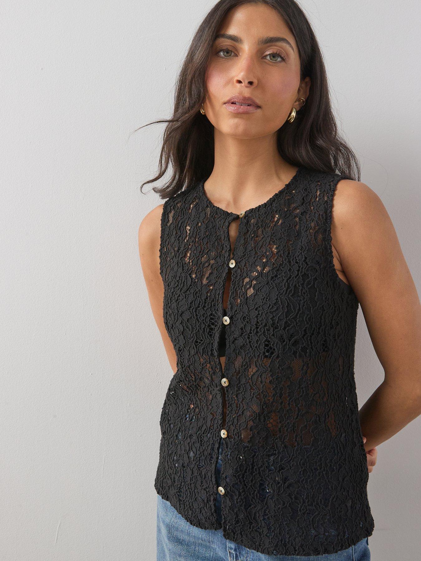 the-very-collection-crochet-lace-button-through-vest-blackfront