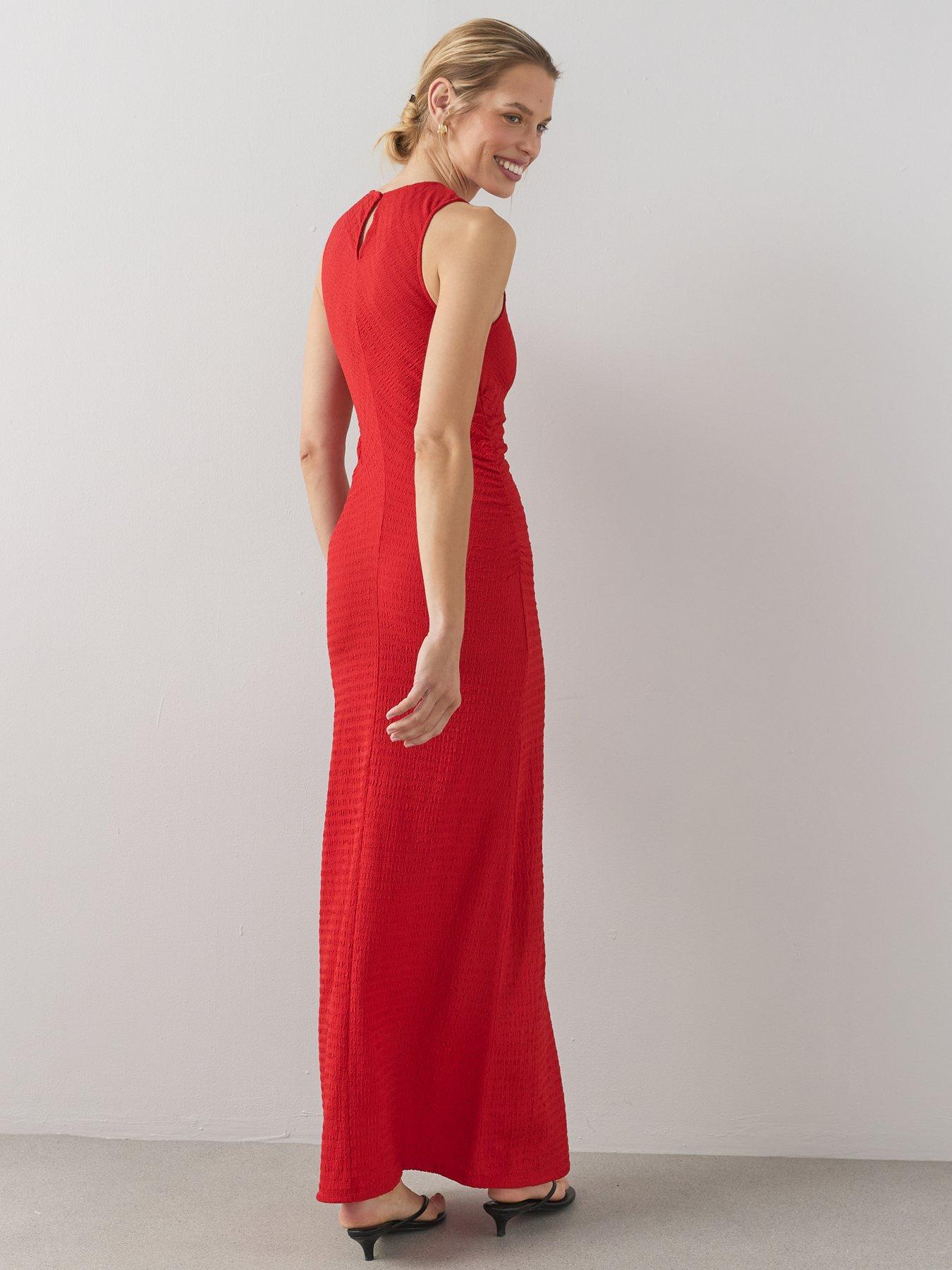 the-very-collection-ruched-side-textured-maxi-dress-redstillFront