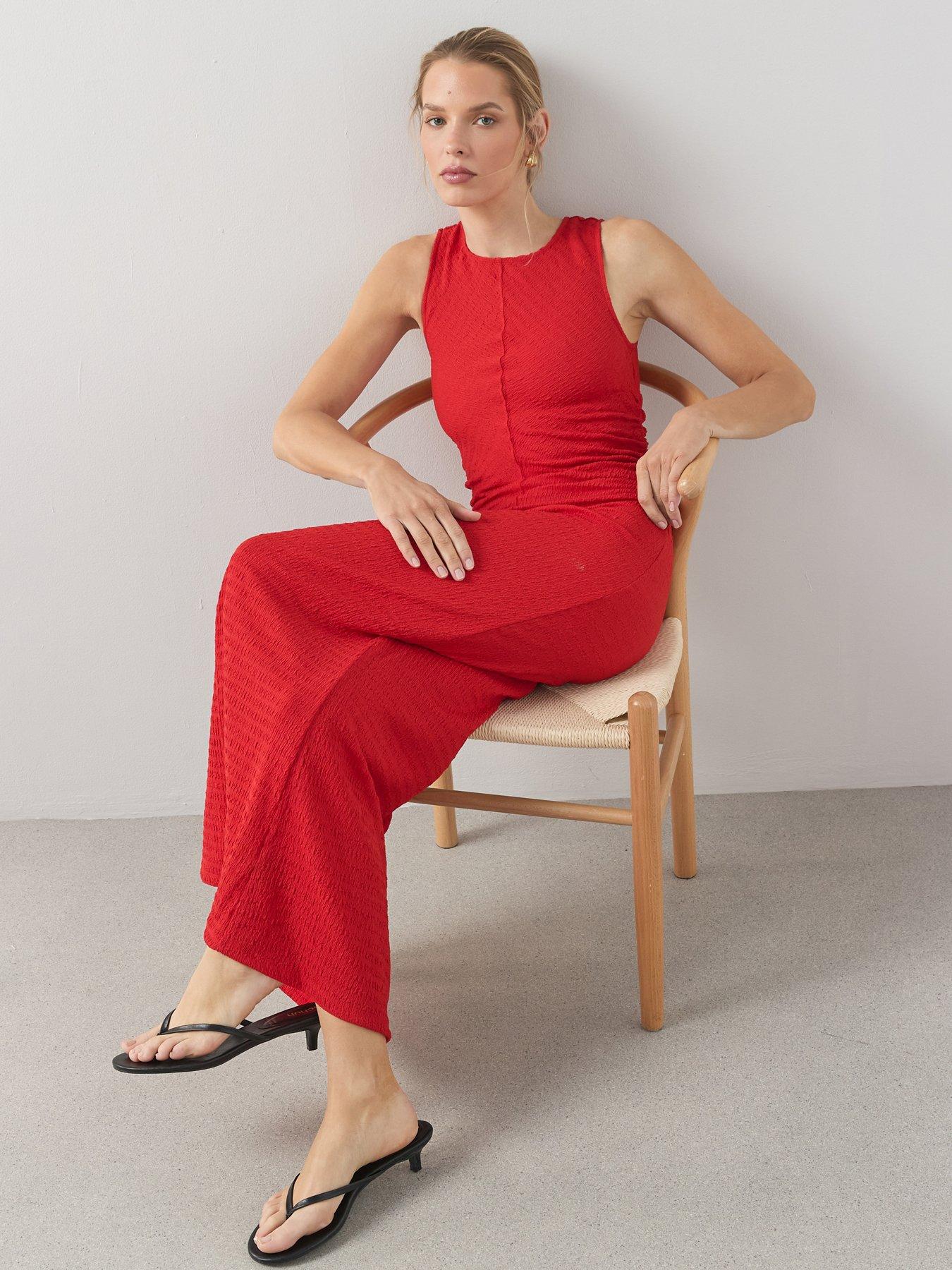 the-very-collection-ruched-side-textured-maxi-dress-redback