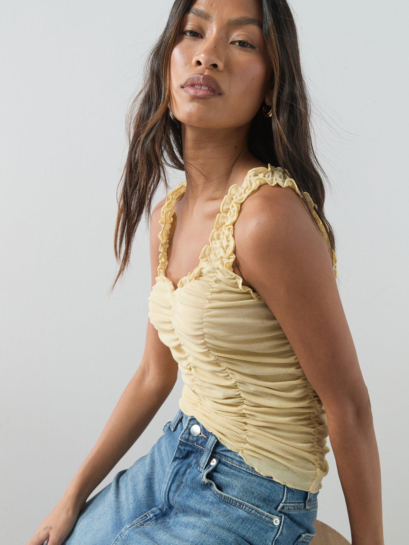 the-very-collection-ruched-vest-yellowfront