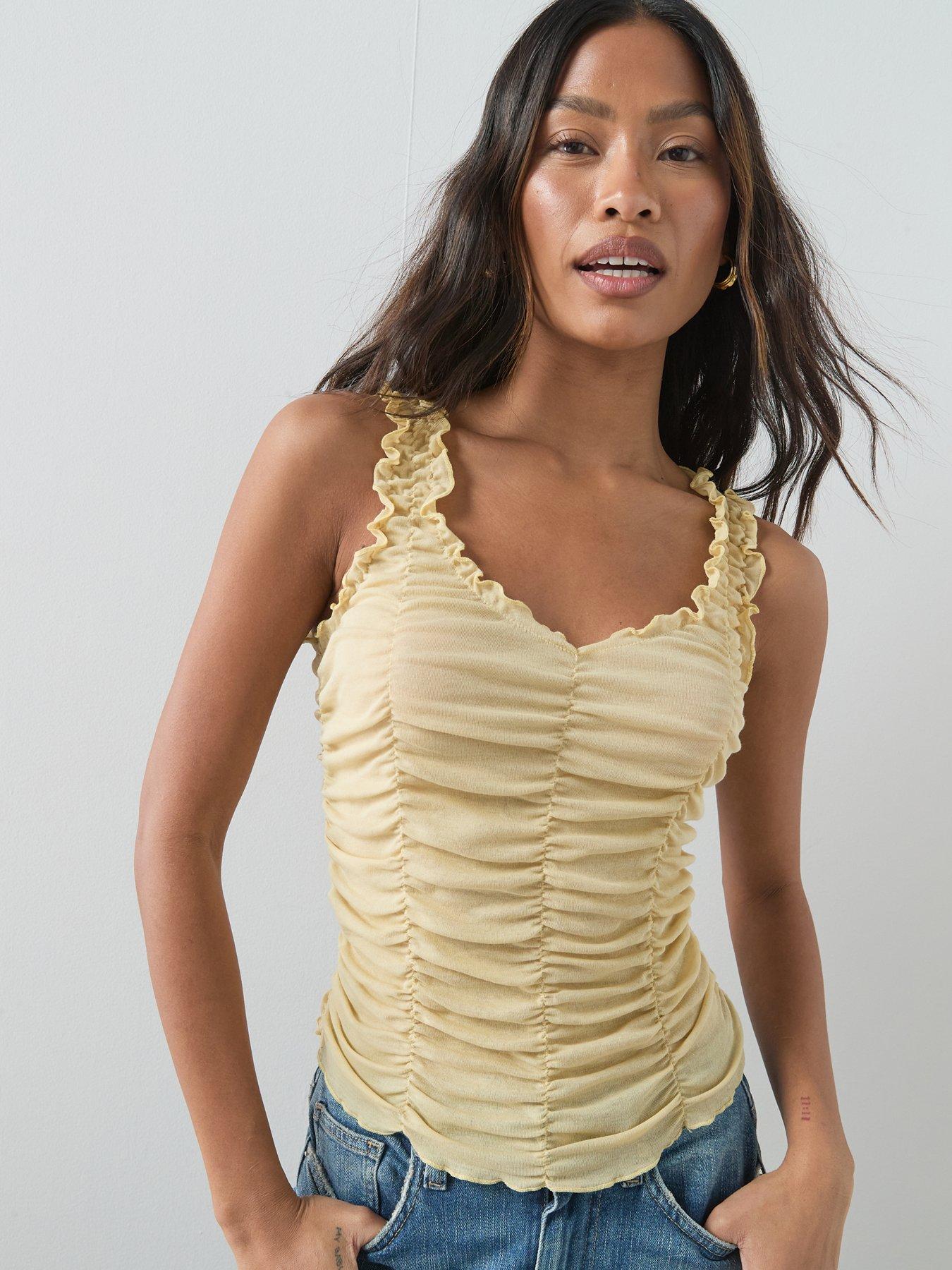 the-very-collection-ruched-vest-yellowdetail