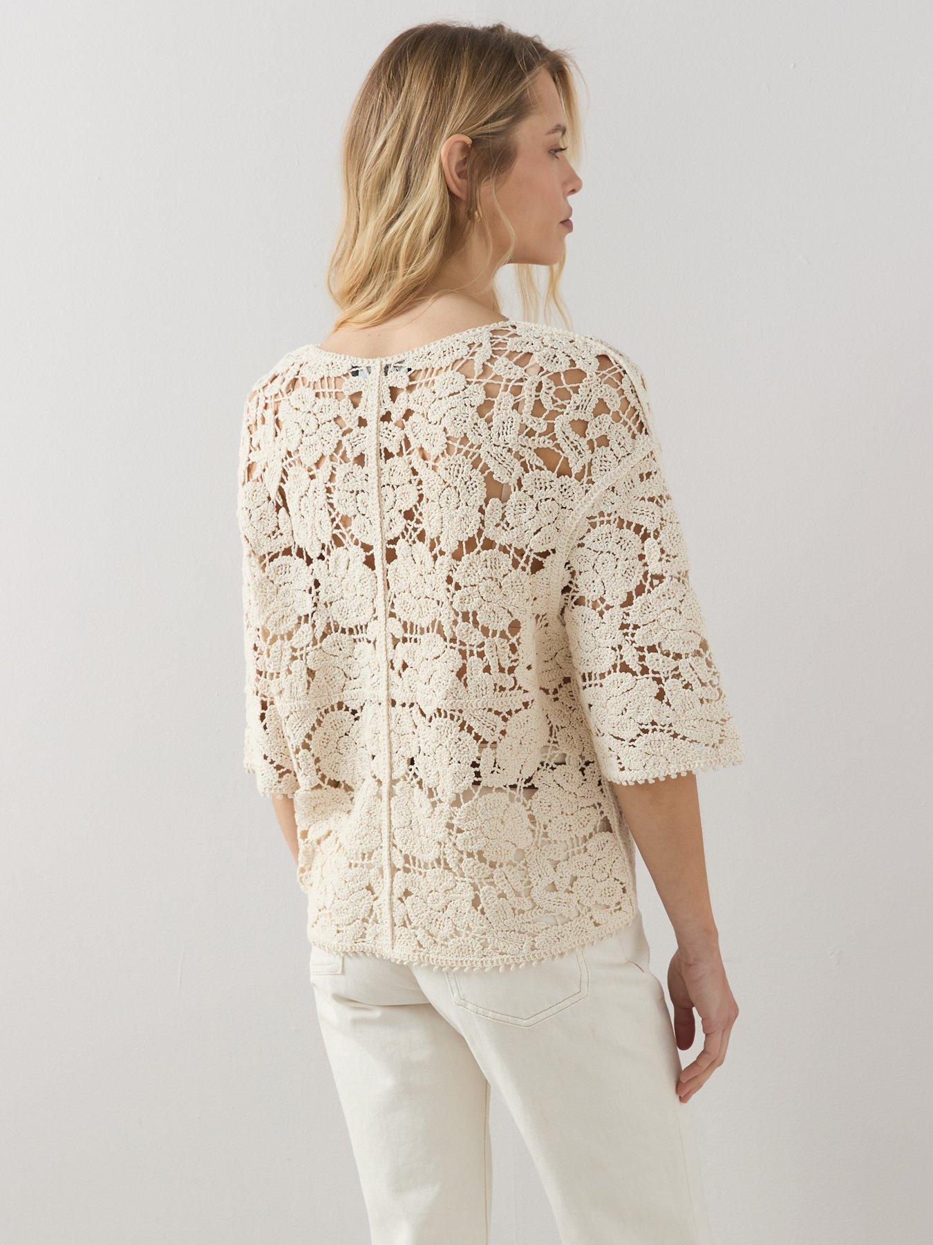 the-very-collection-oversized-crochet-v-neck-top-creamstillFront