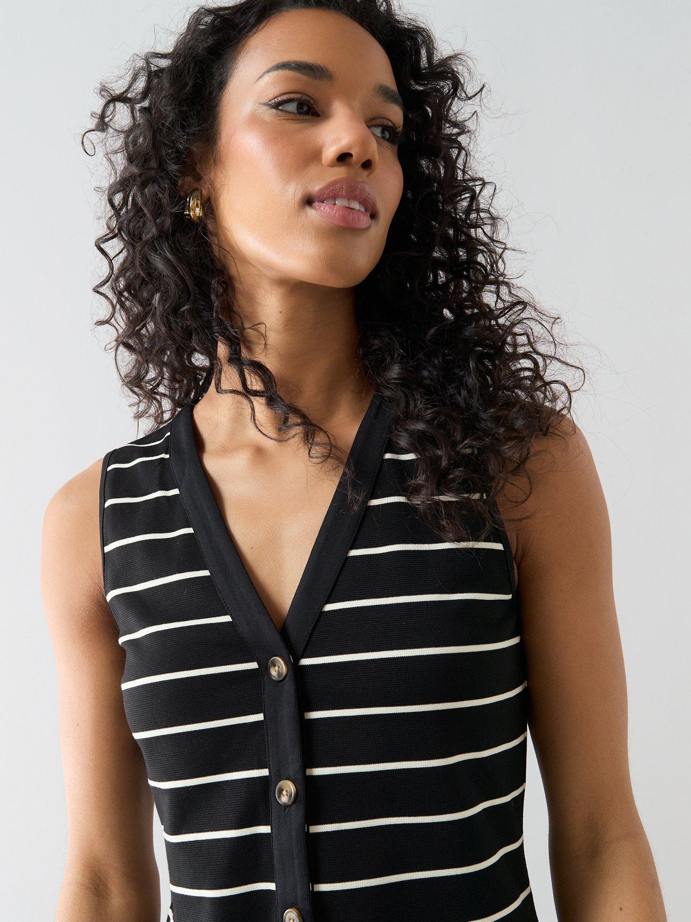 the-very-collection-stripe-co-ord-waistcoat-blackoutfit