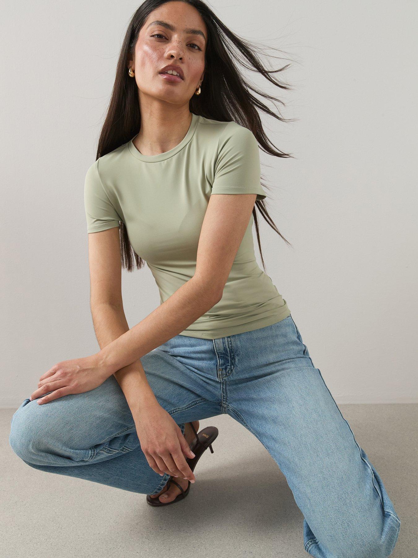 Image 1 of 6 of The Very Collection Soft Touch Short Sleeve Tee - Sage