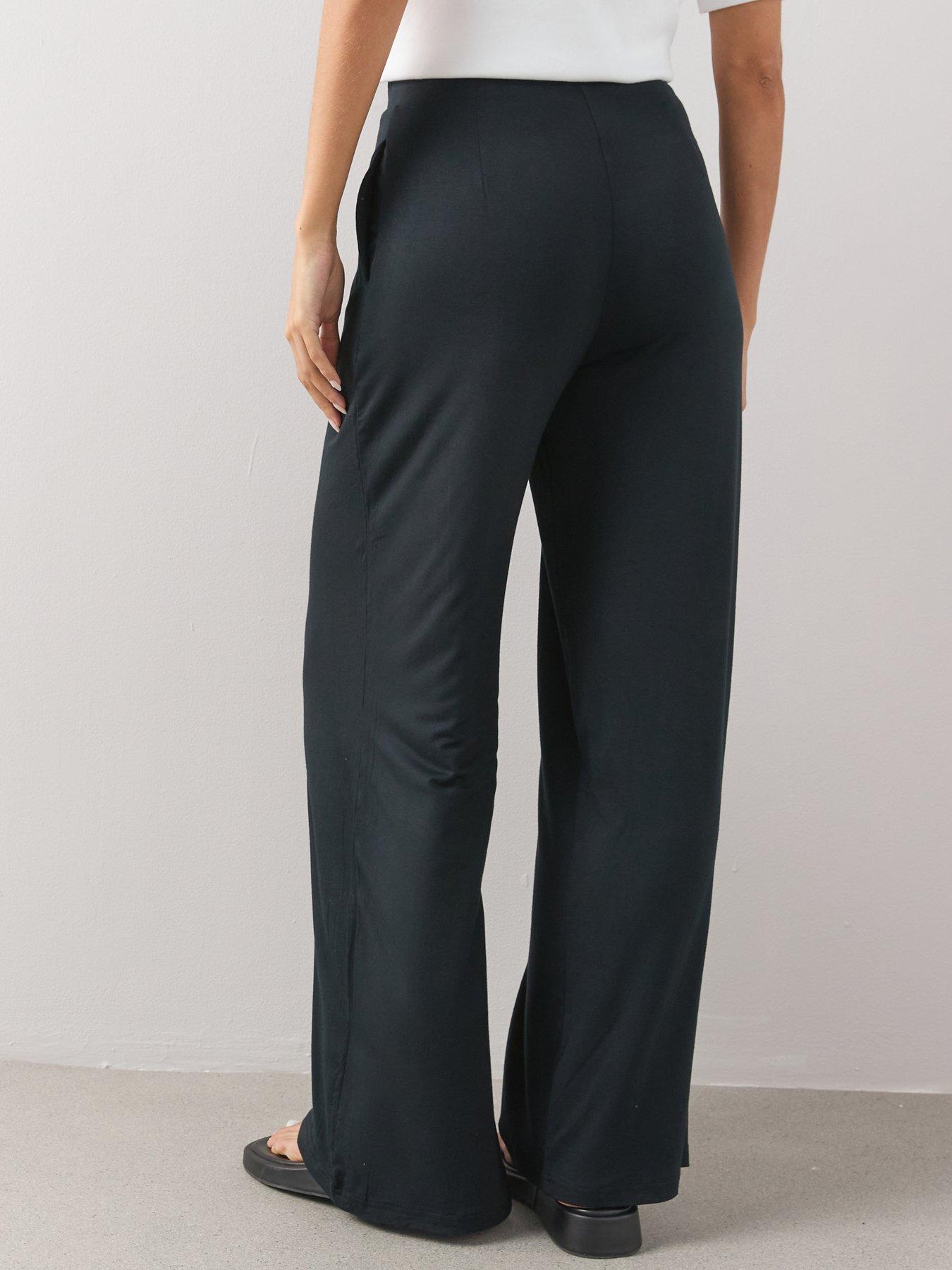 Image 2 of 6 of The Very Collection Viscose Wide Leg Trousers - Black