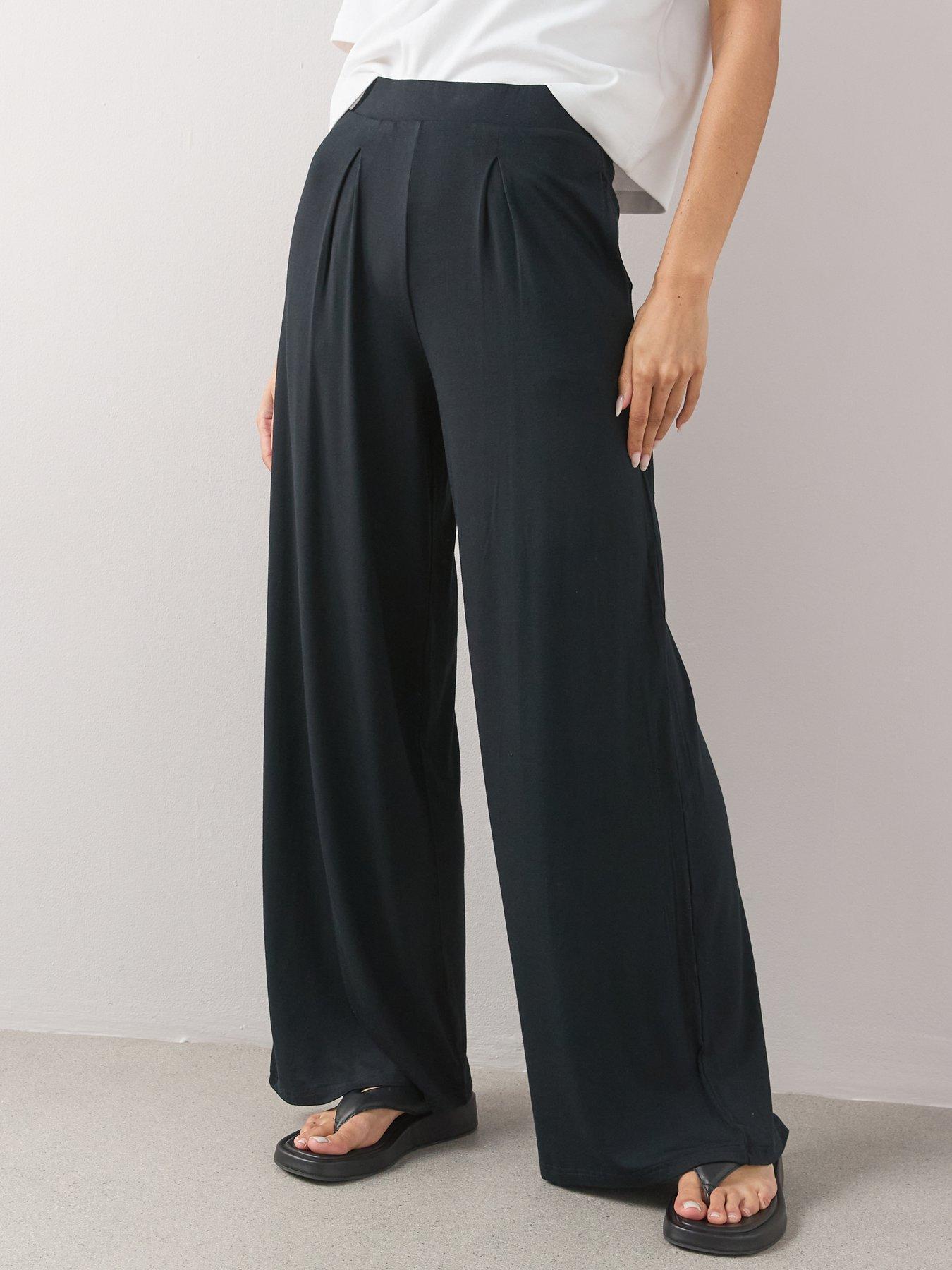 Image 3 of 6 of The Very Collection Viscose Wide Leg Trousers - Black