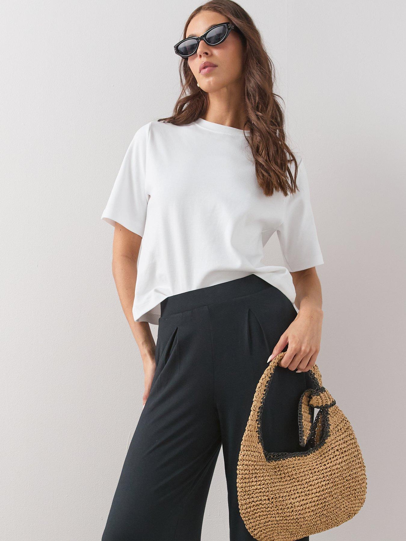 Image 4 of 6 of The Very Collection Viscose Wide Leg Trousers - Black