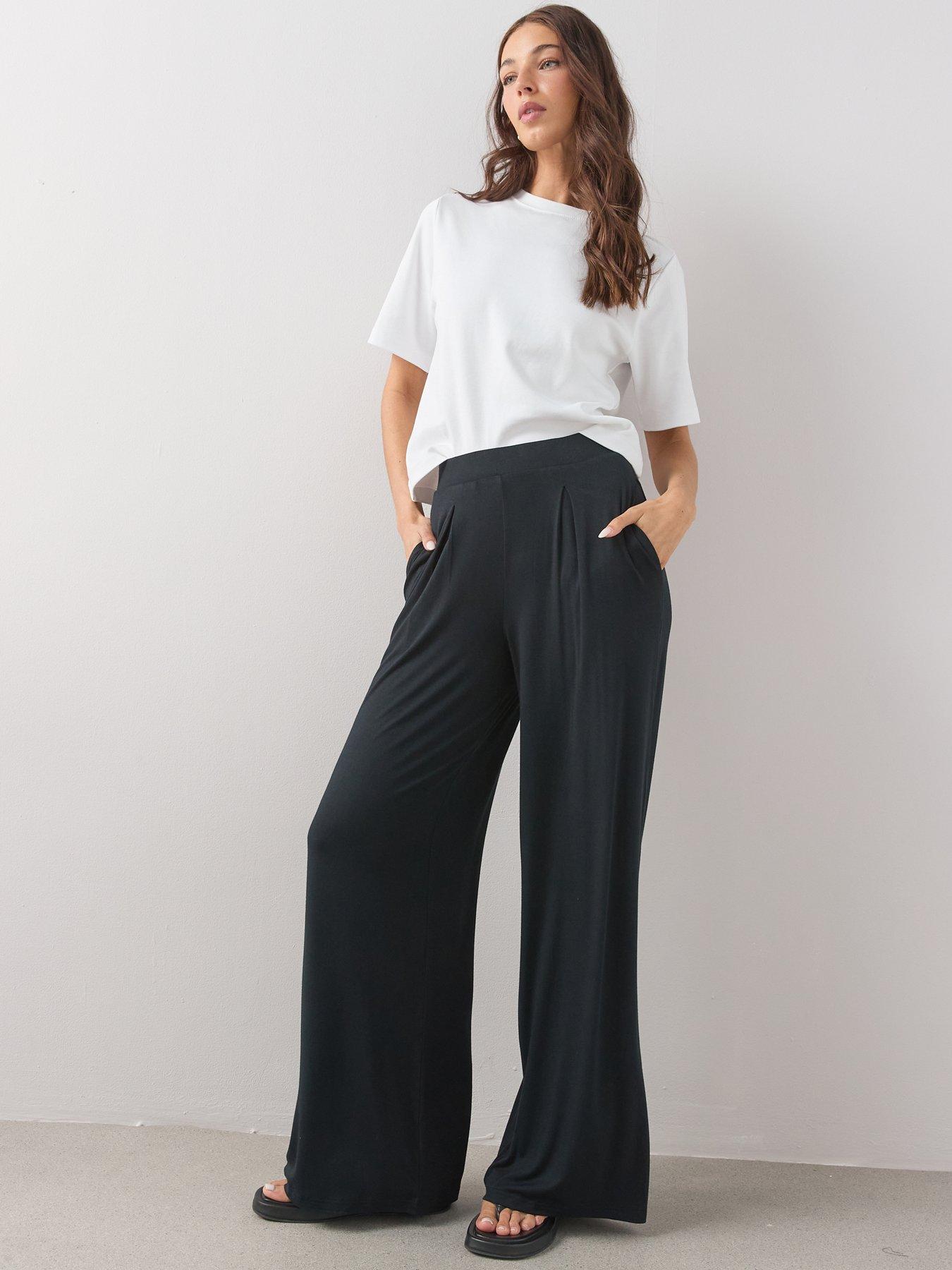 Image 5 of 6 of The Very Collection Viscose Wide Leg Trousers - Black