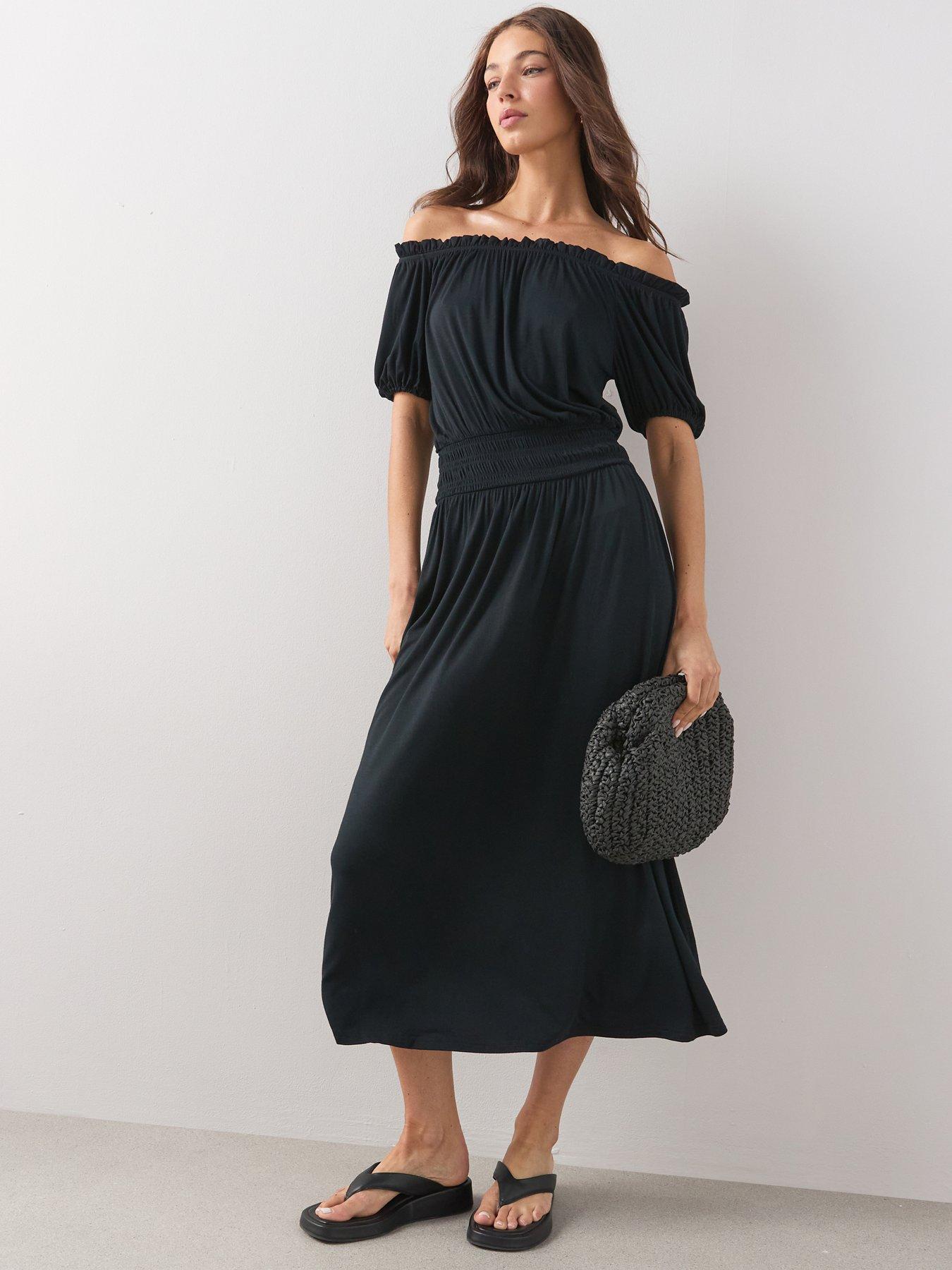 women's black bardot dresses | Very IE