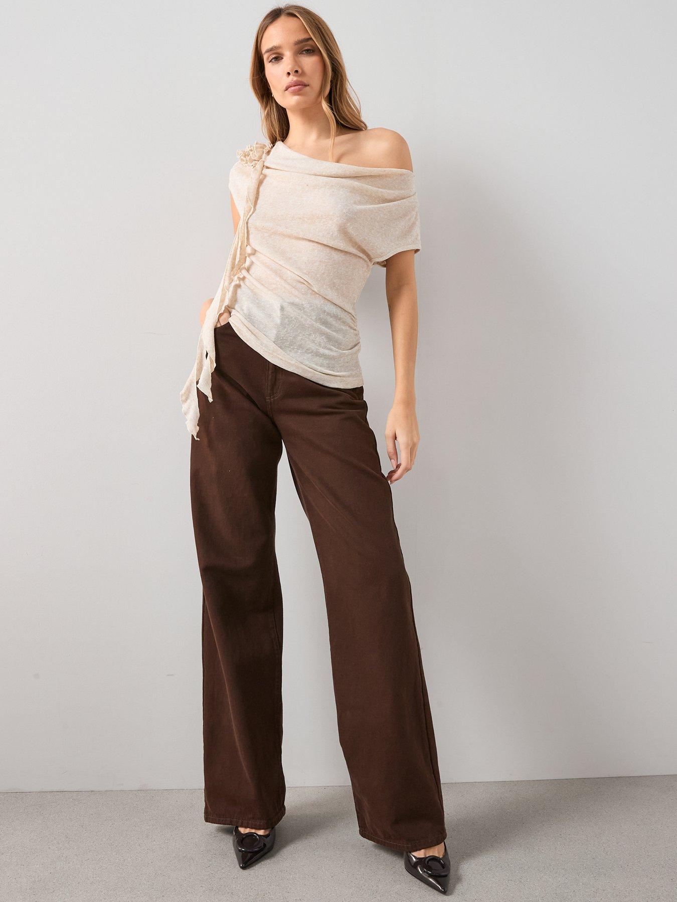 Image 6 of 6 of The Very Collection Draped Frill Sleeveless Top - Cream
