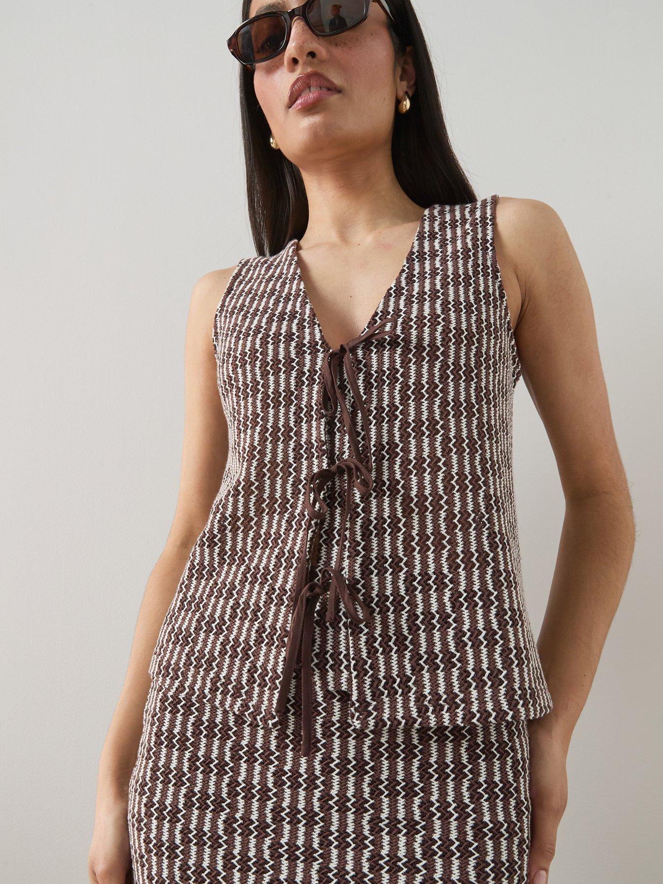 the-very-collection-crochet-tie-front-top-co-ord-browndetail