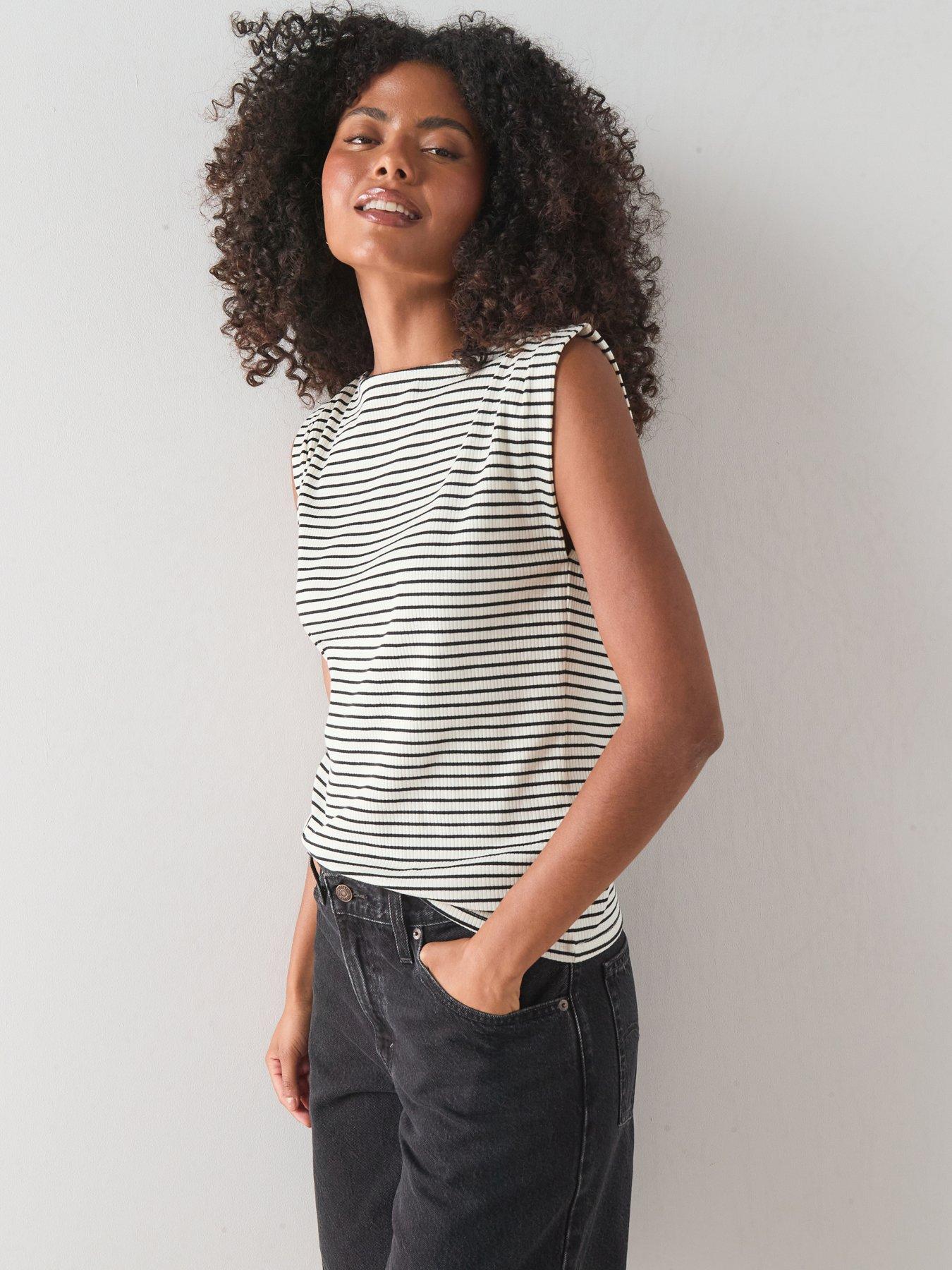 The Very Collection Ruched Shoulder Ribbed Vest