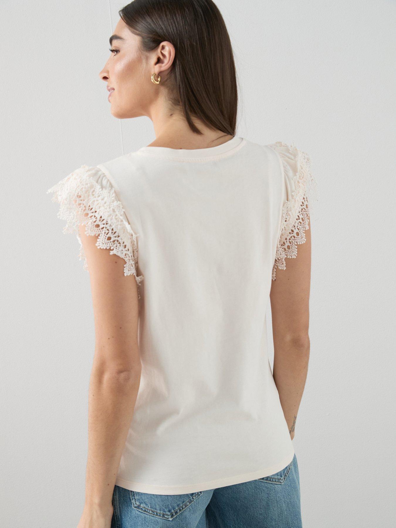 Image 2 of 6 of The Very Collection Lace Trim Tee