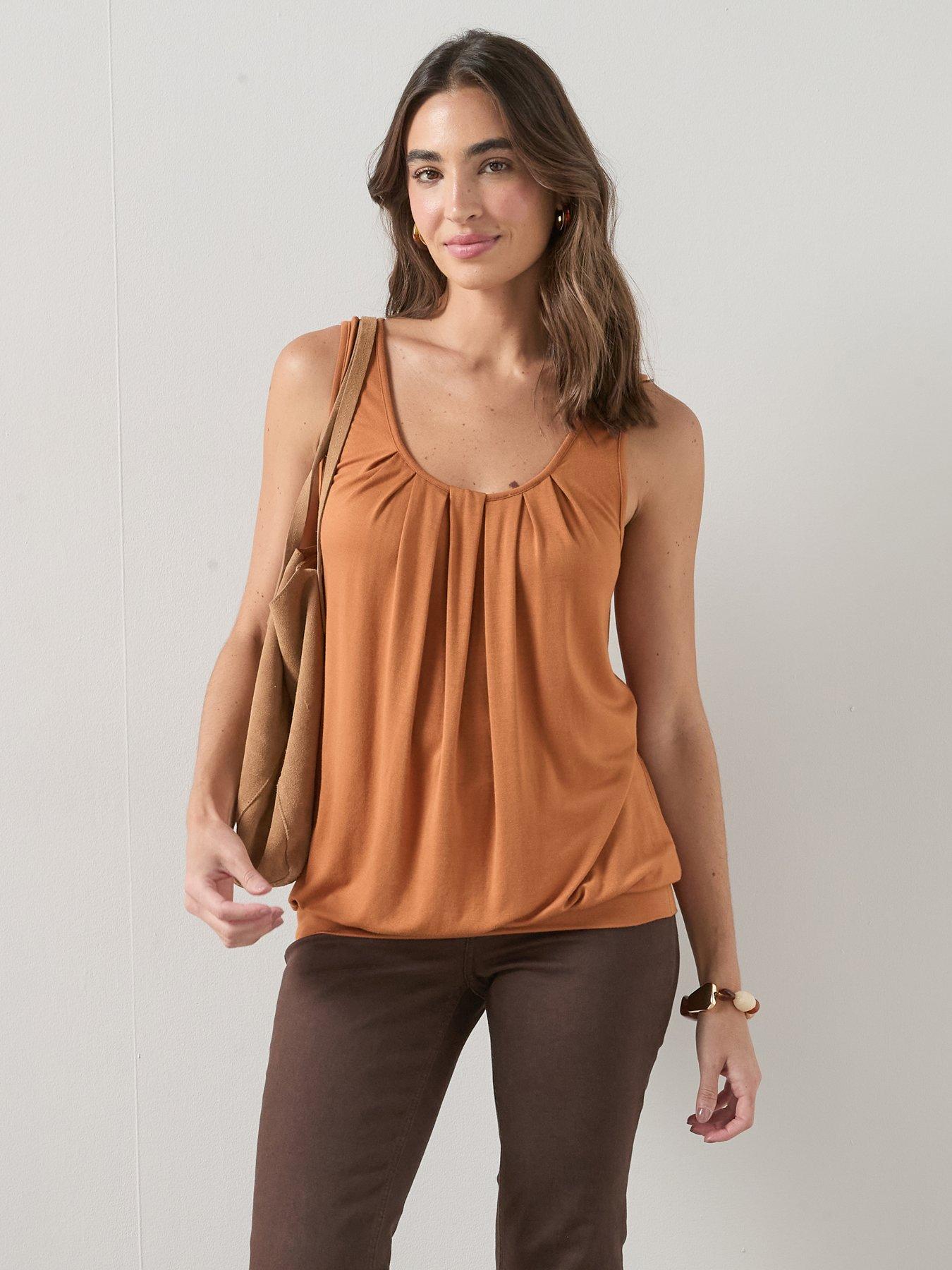 The Very Collection Stretch Bubble Hem Vest - Orange