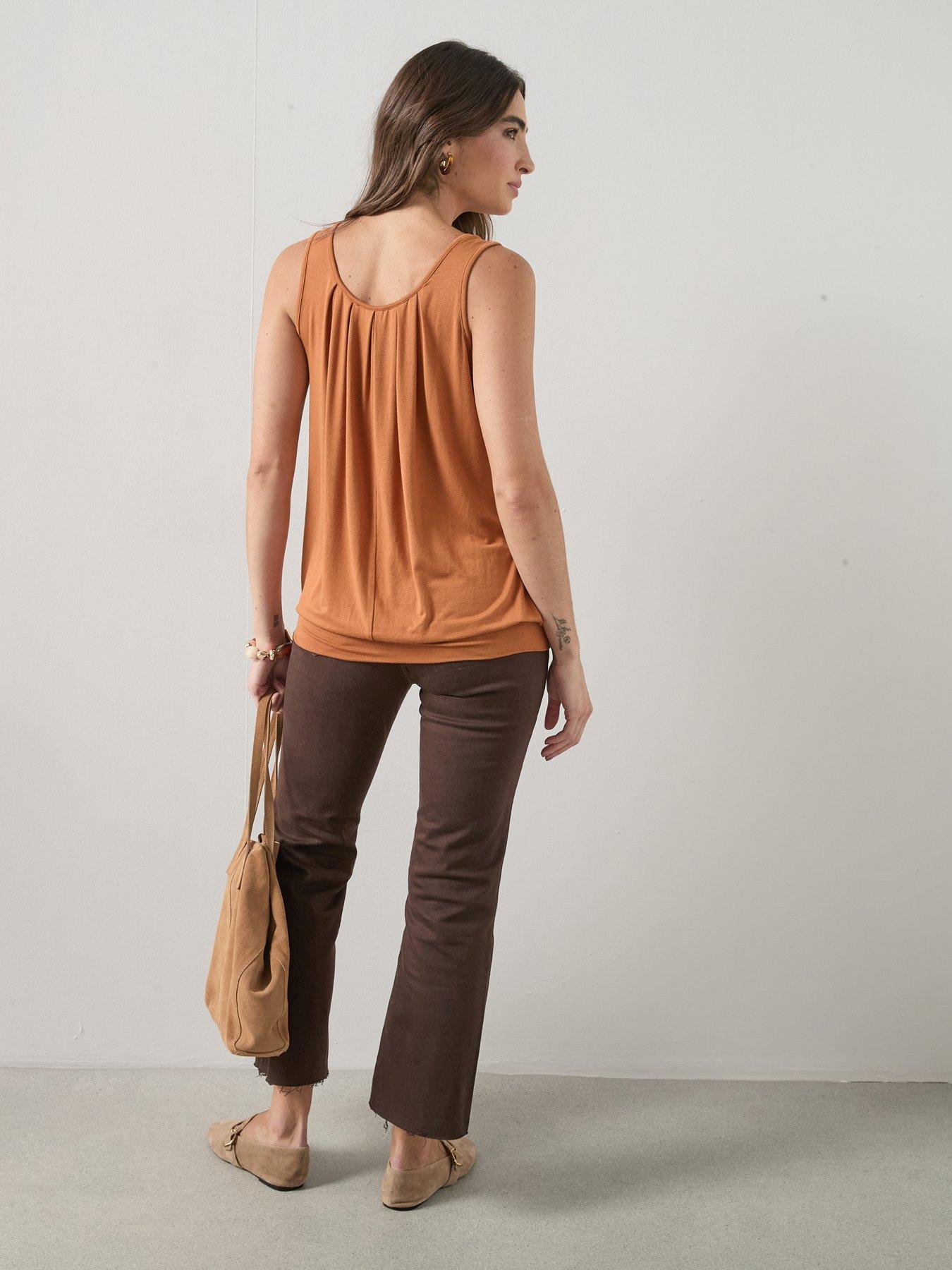 Image 6 of 7 of The Very Collection Stretch Bubble Hem Vest - Orange