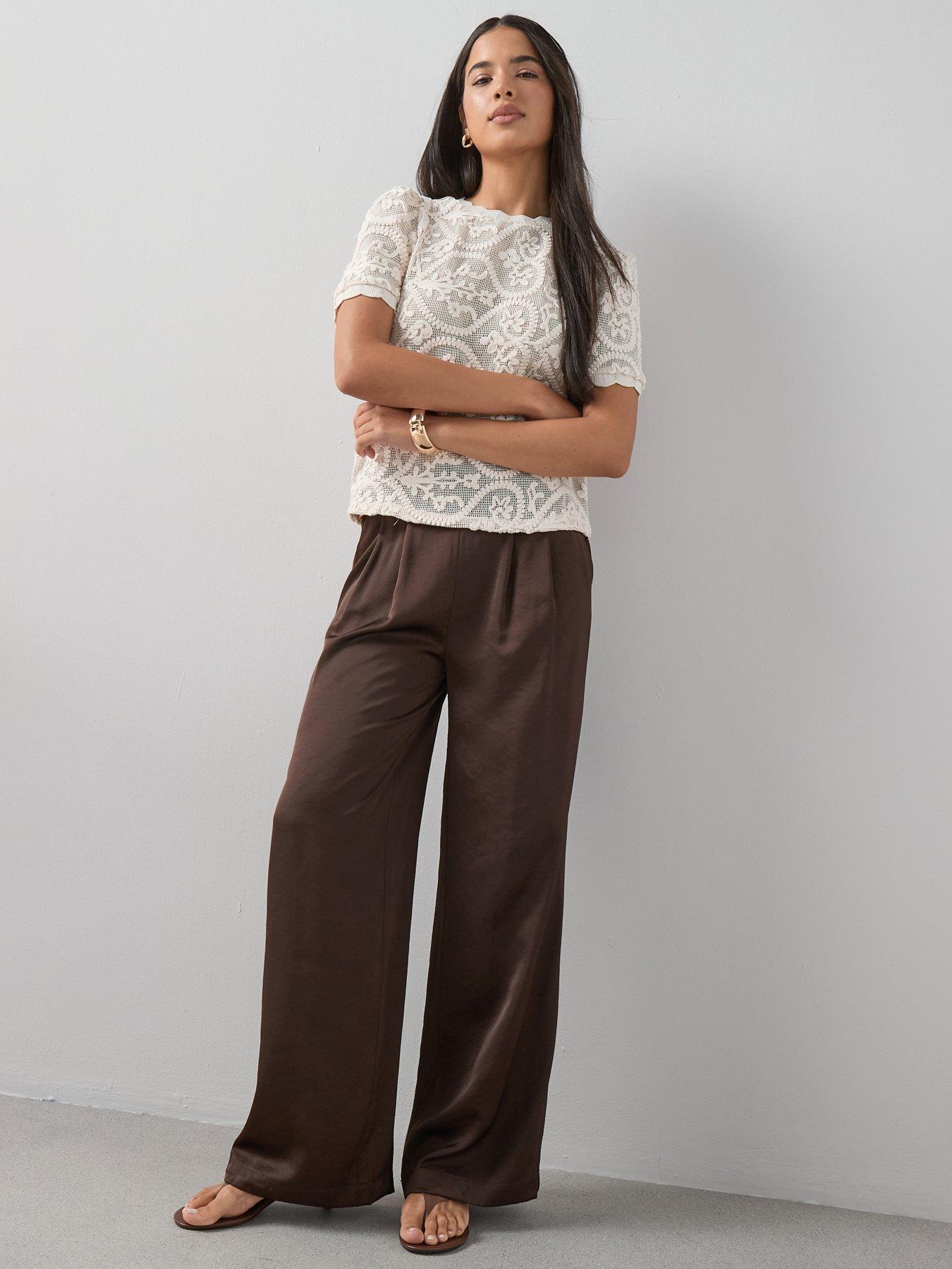 Image 6 of 7 of The Very Collection Cut Out Embroidered Short Sleeve Top - Cream