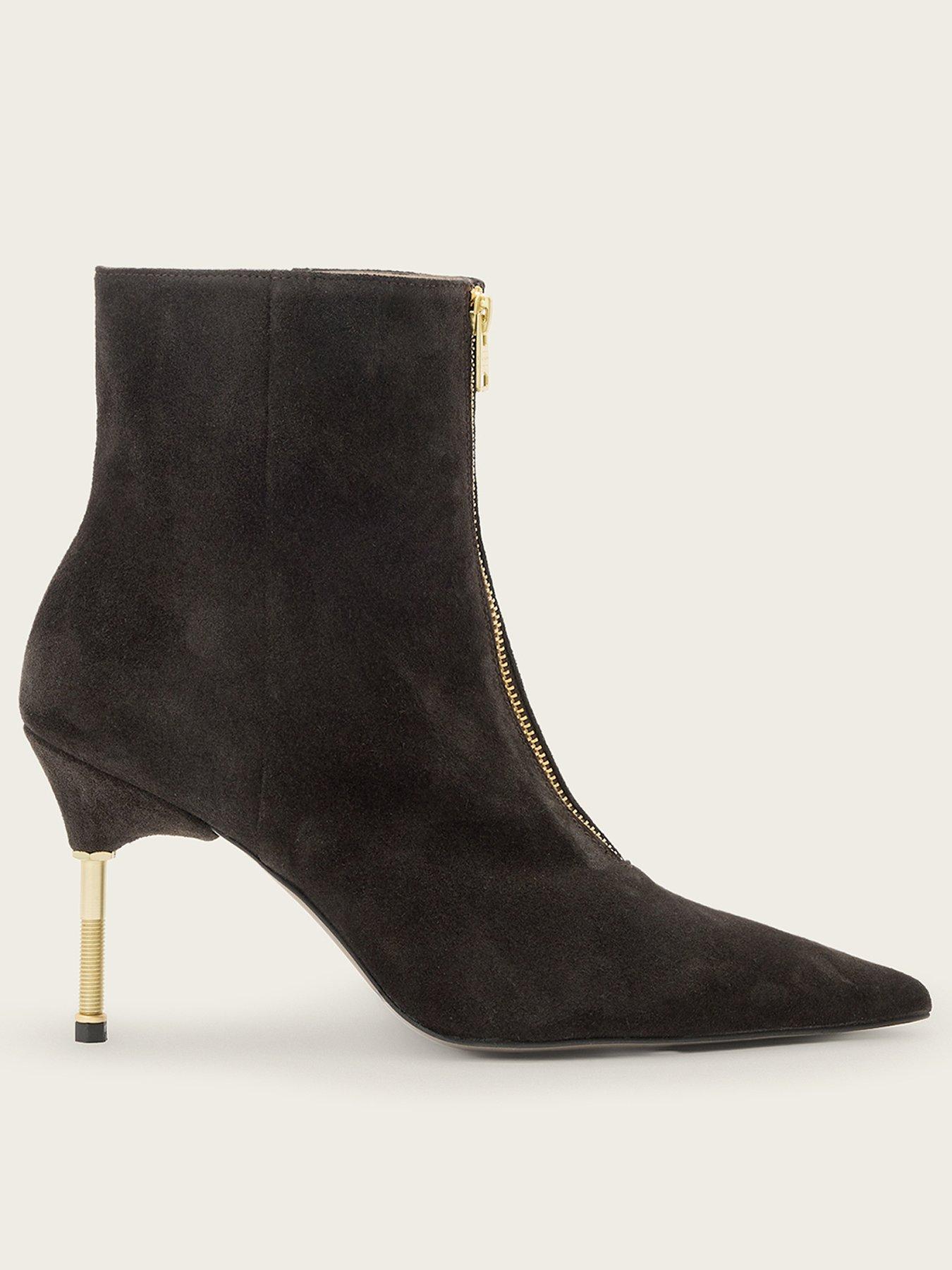 Image 1 of 7 of AllSaints Natasha Suede Boot - Brown