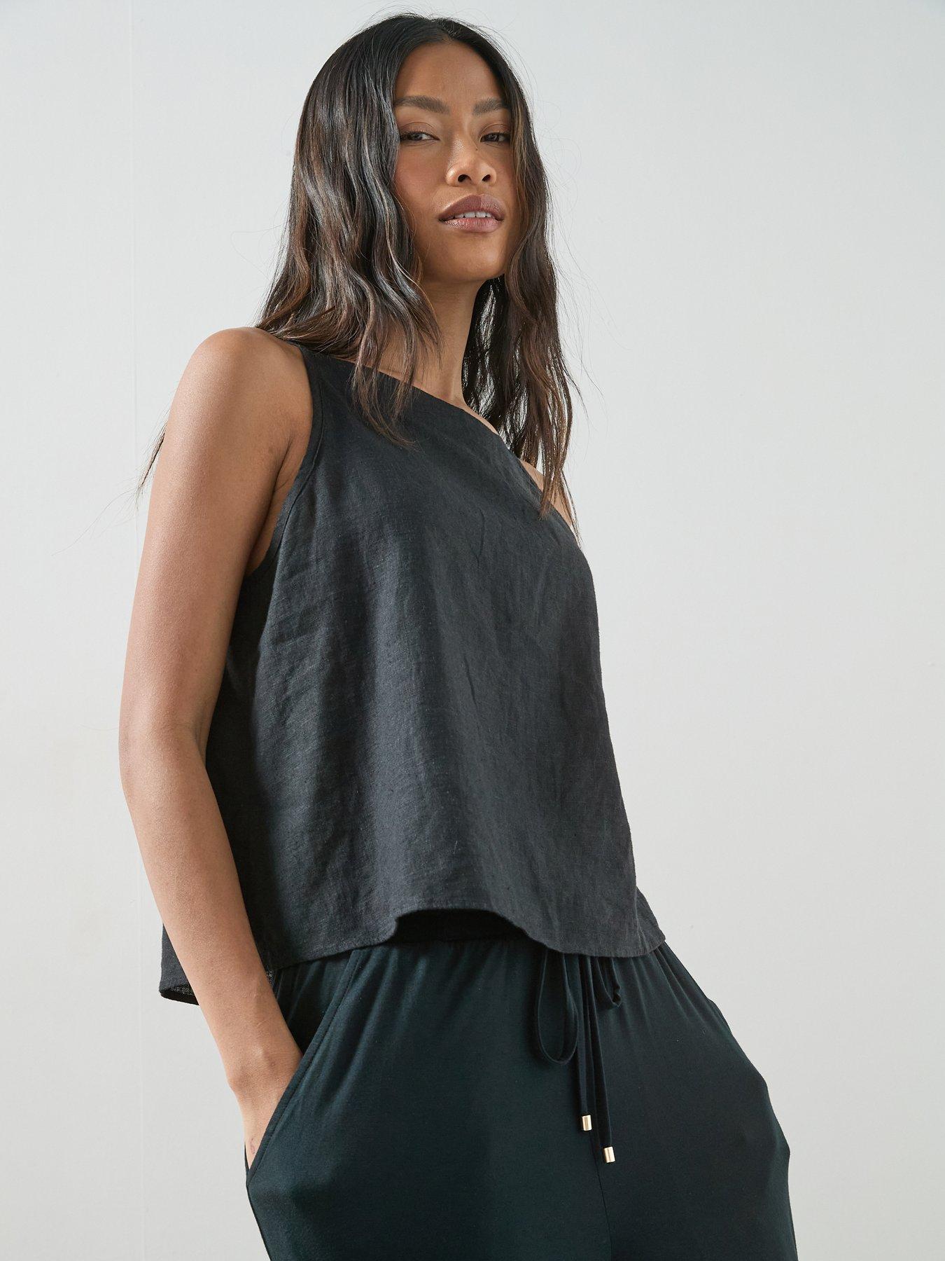 the-very-collection-stretch-tapered-trousers-blackdetail