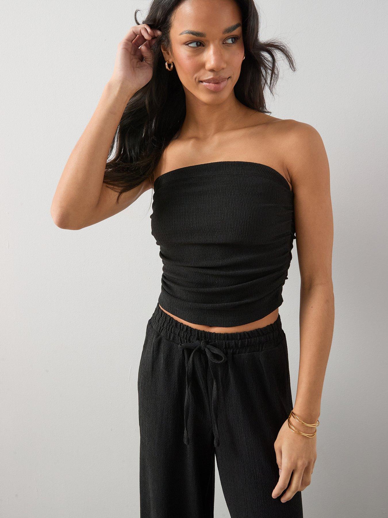 the-very-collection-crinkle-bandeau-top-blackfront
