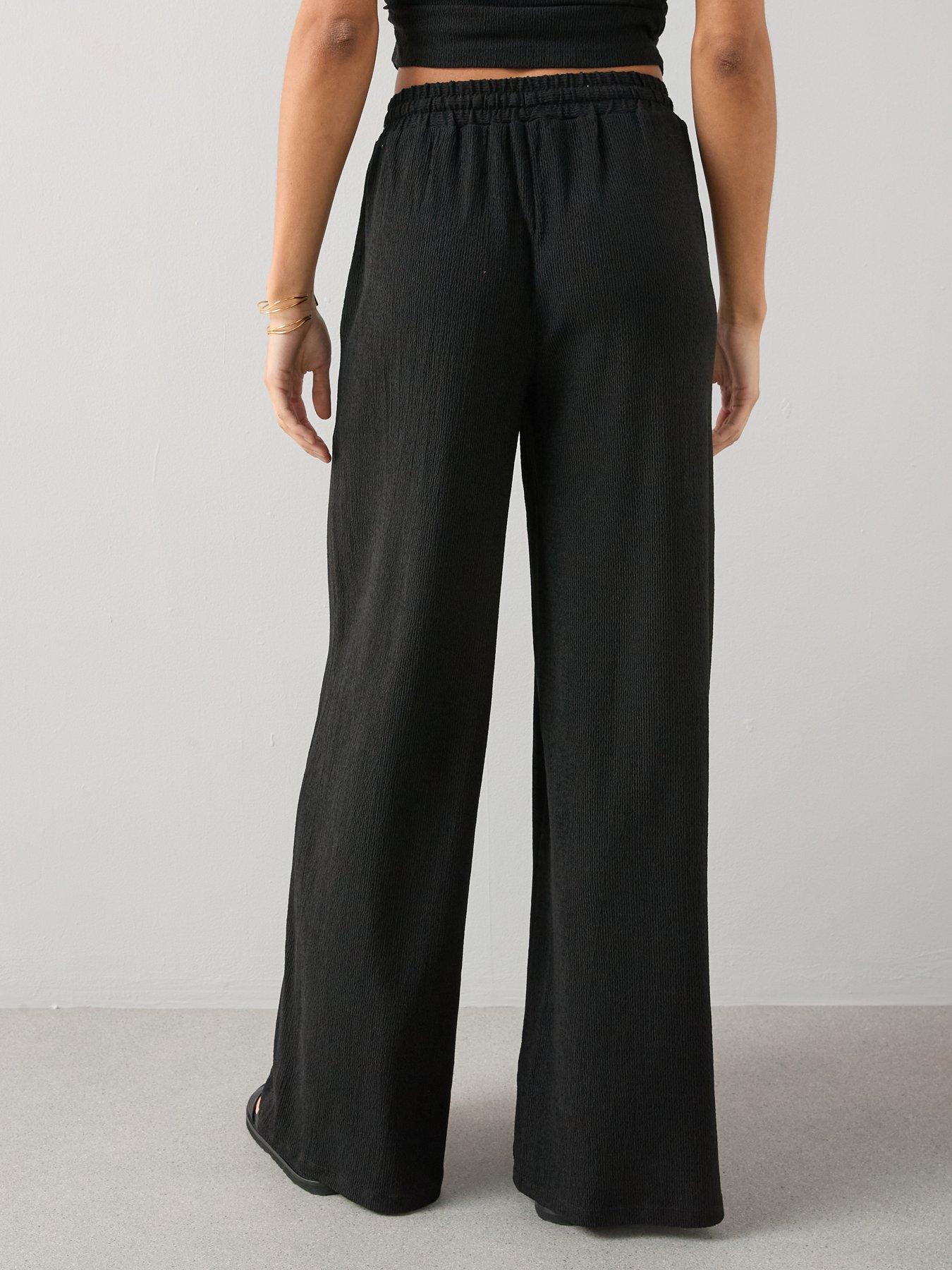 Image 2 of 6 of The Very Collection Textured Stretch Wide Leg Trousers