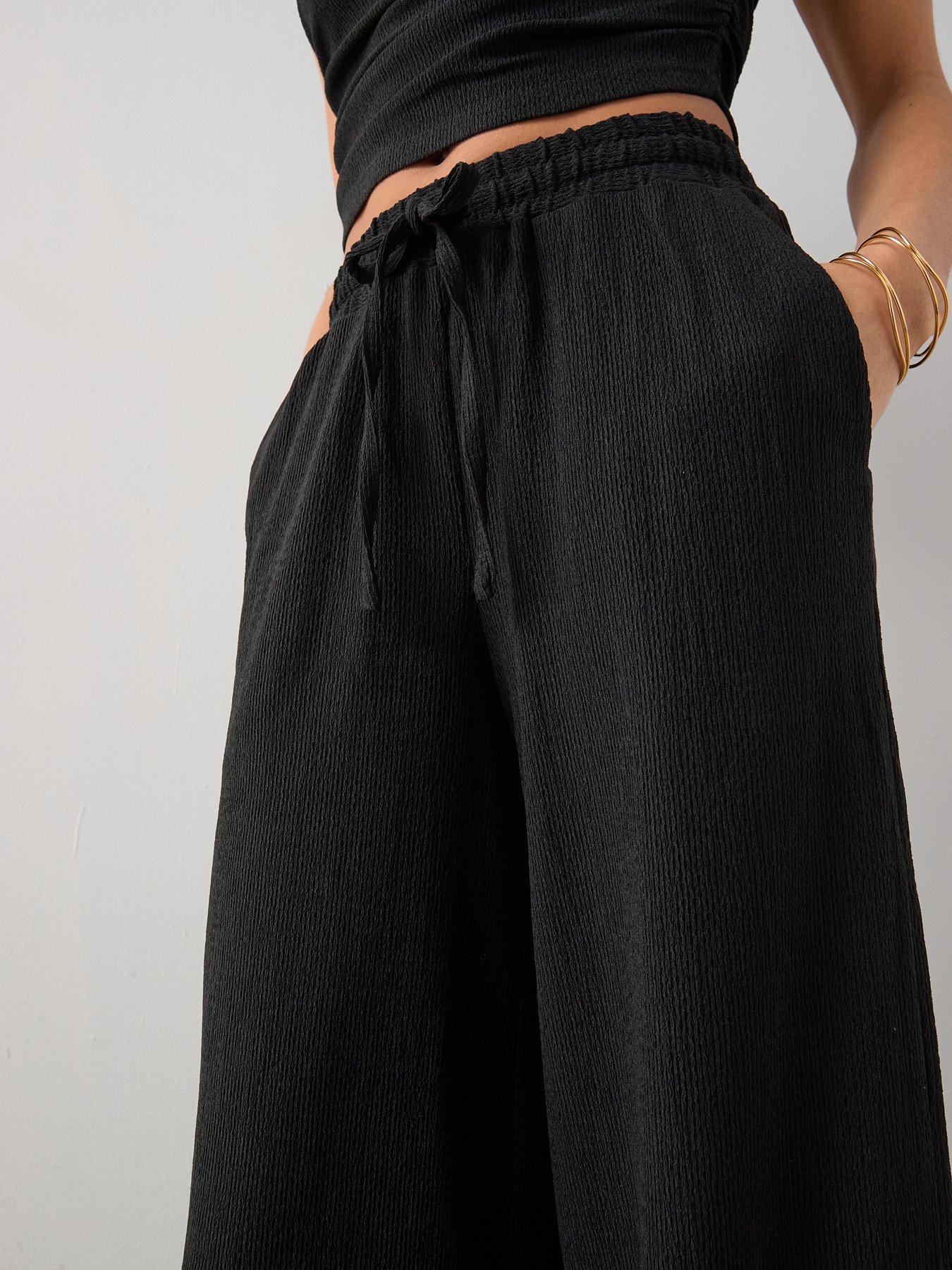 Image 4 of 6 of The Very Collection Textured Stretch Wide Leg Trousers