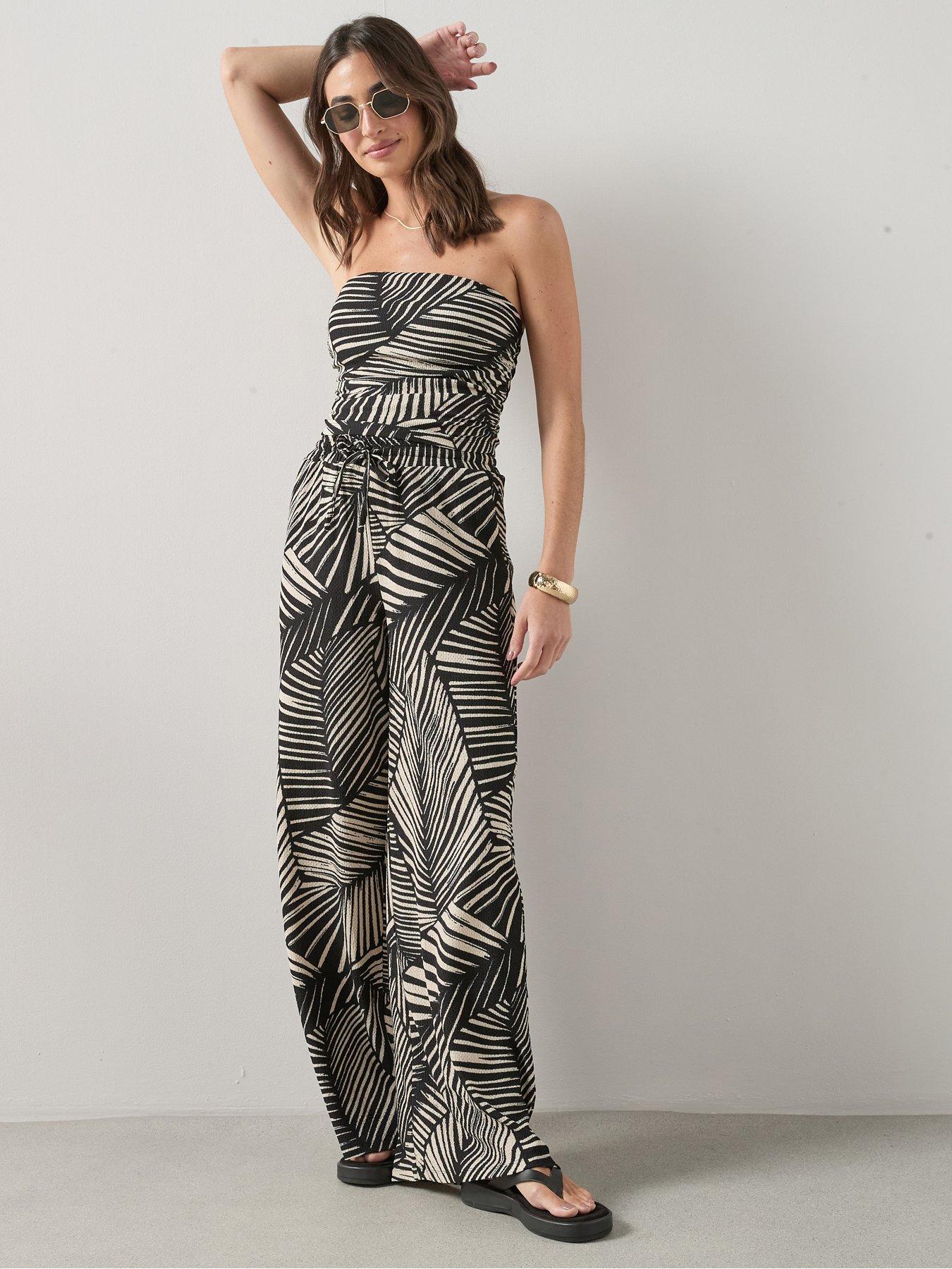 The Very Collection Printed Crinkle Wide Leg Trousers