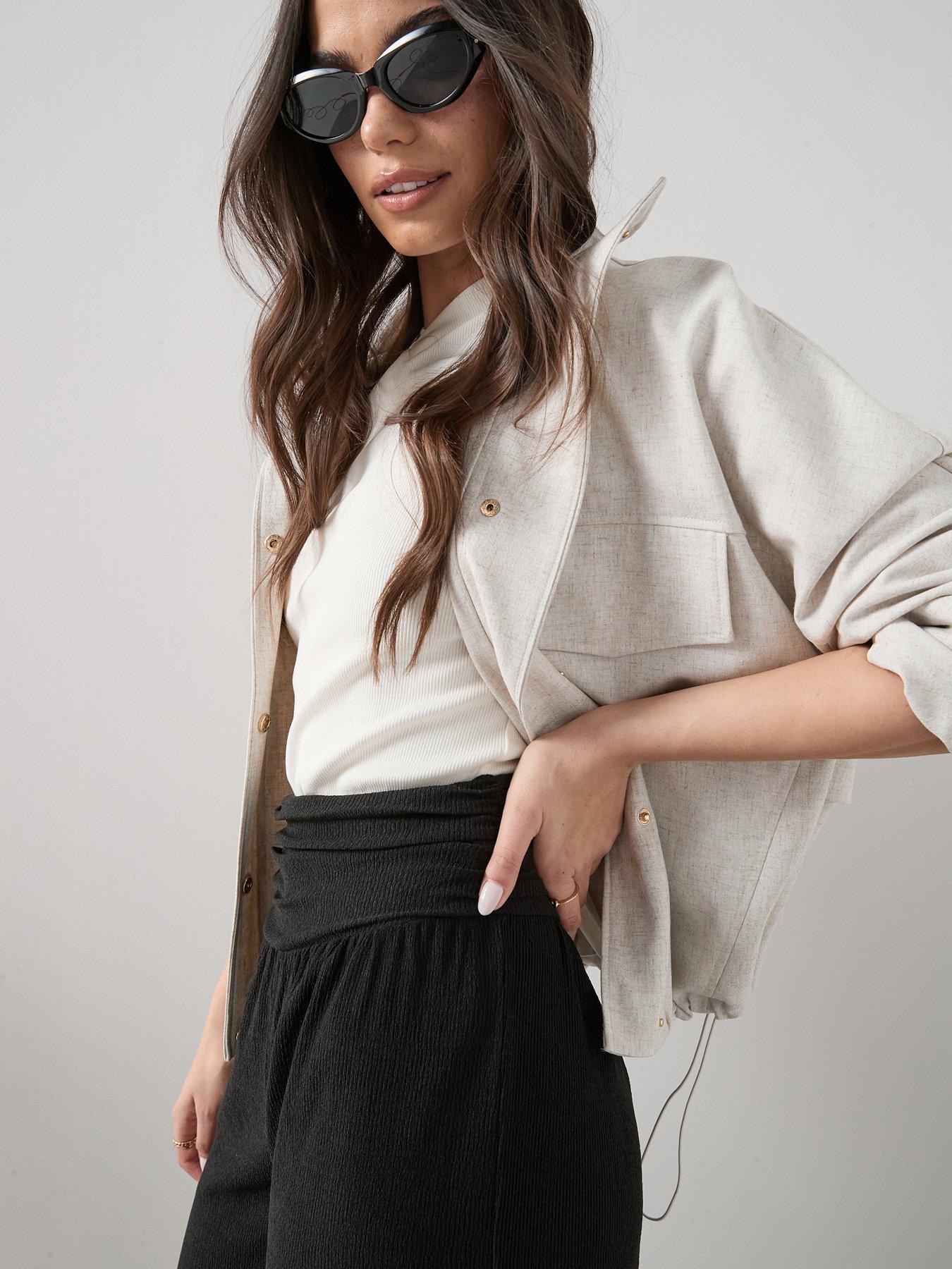Image 5 of 6 of The Very Collection Crinkle Haram Trouser - Black