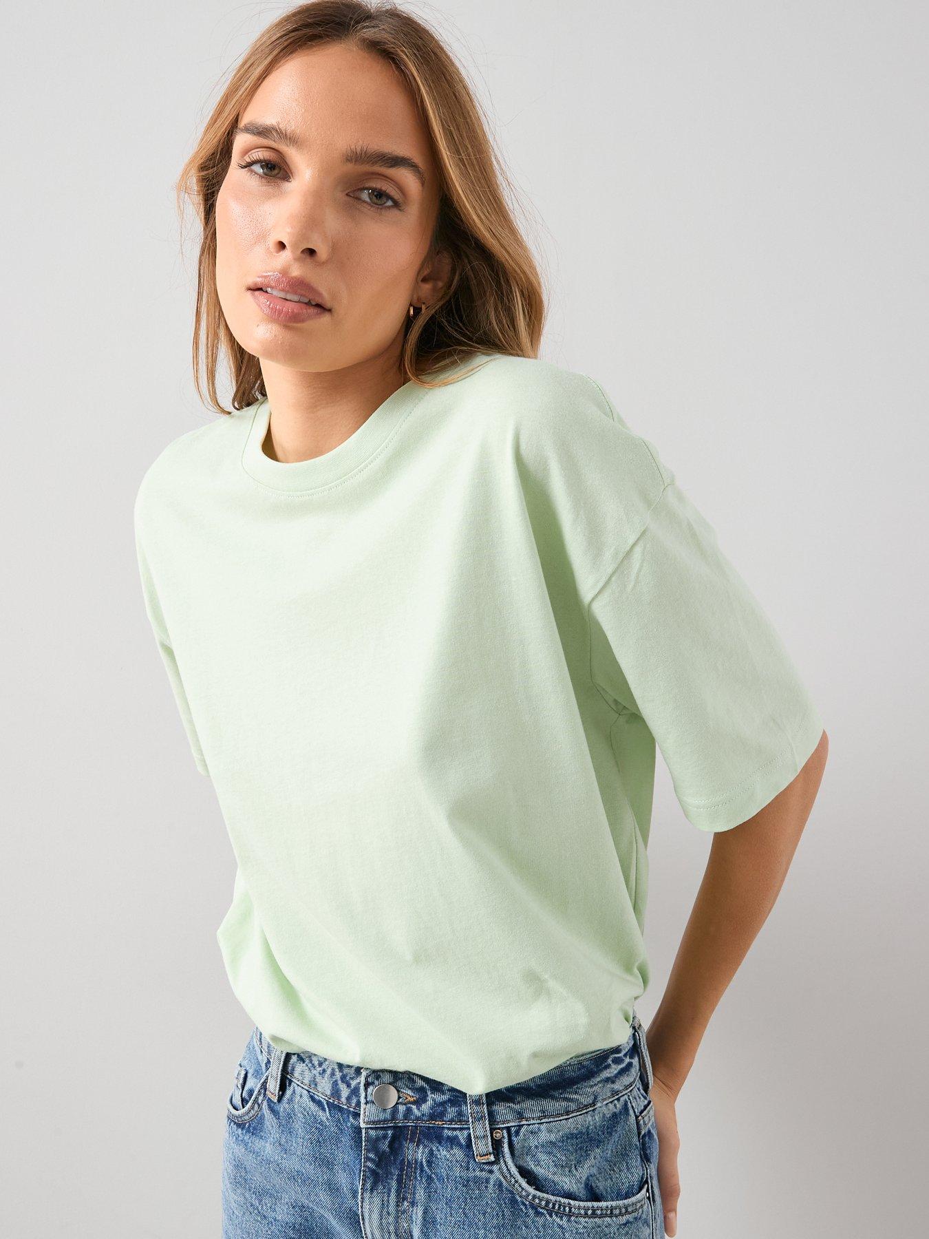 the-very-collection-crew-neck-oversized-t-shirt-lime-greenfront