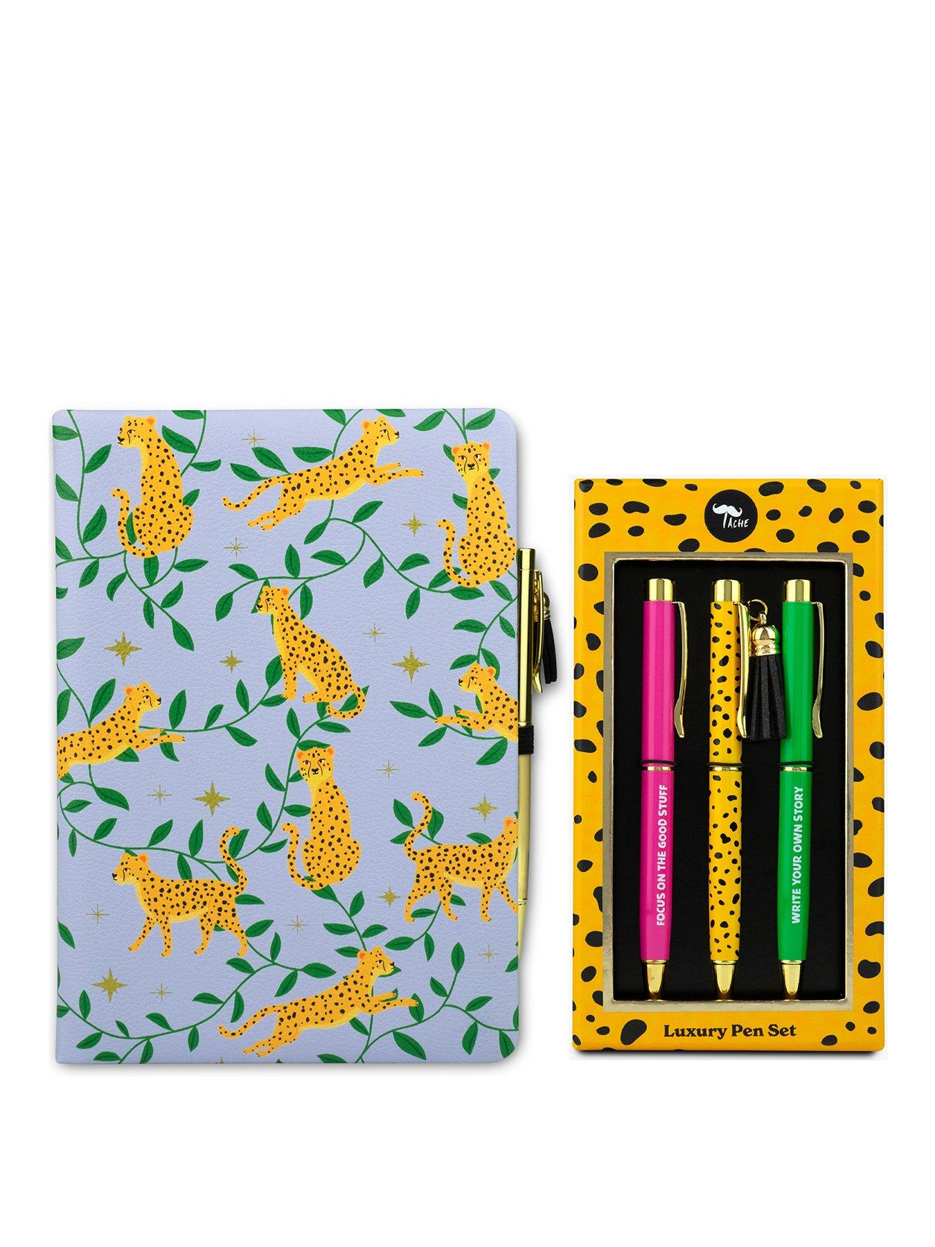 Image 1 of 3 of Tache Tache Cheetah PU Notebook &amp; Pen Set