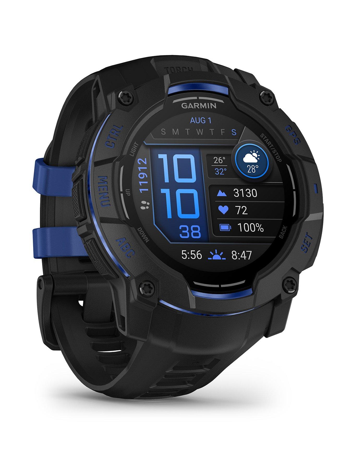 Garmin Garmin Instinct 3, 50mm - Black with Bolt Blue Accents
