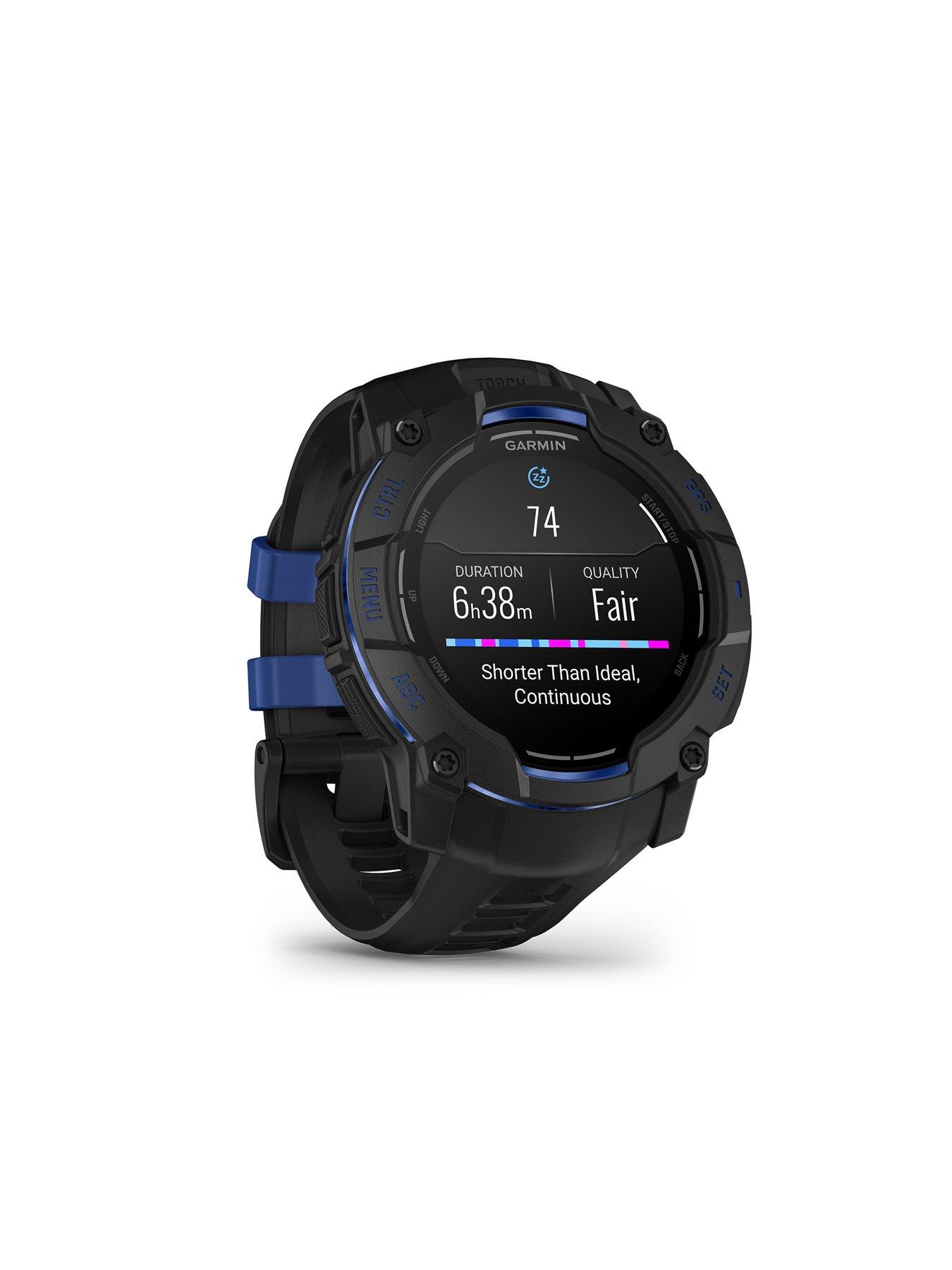 Image 6 of 7 of Garmin Instinct 3&nbsp;50mm Smartwatch &nbsp;- Black with Bolt Blue Accents