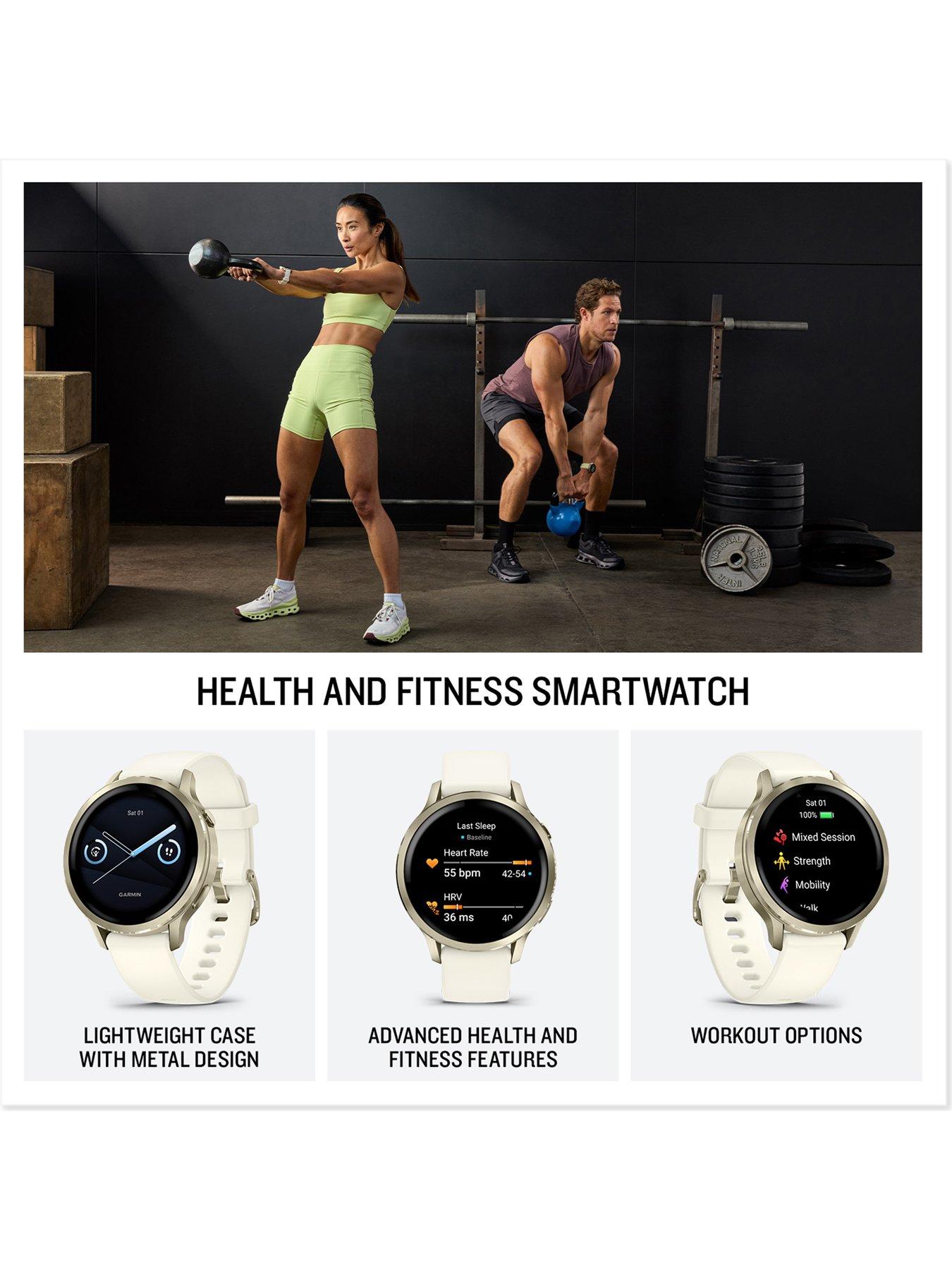 Image 2 of 7 of Garmin Garmin Venu 4 - 41mm, Slate Bezel with Black Silicone Band