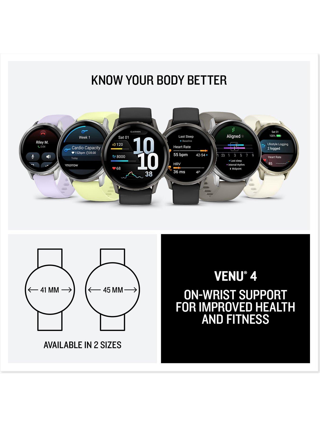 Image 7 of 7 of Garmin Garmin Venu 4 - 41mm, Slate Bezel with Black Silicone Band