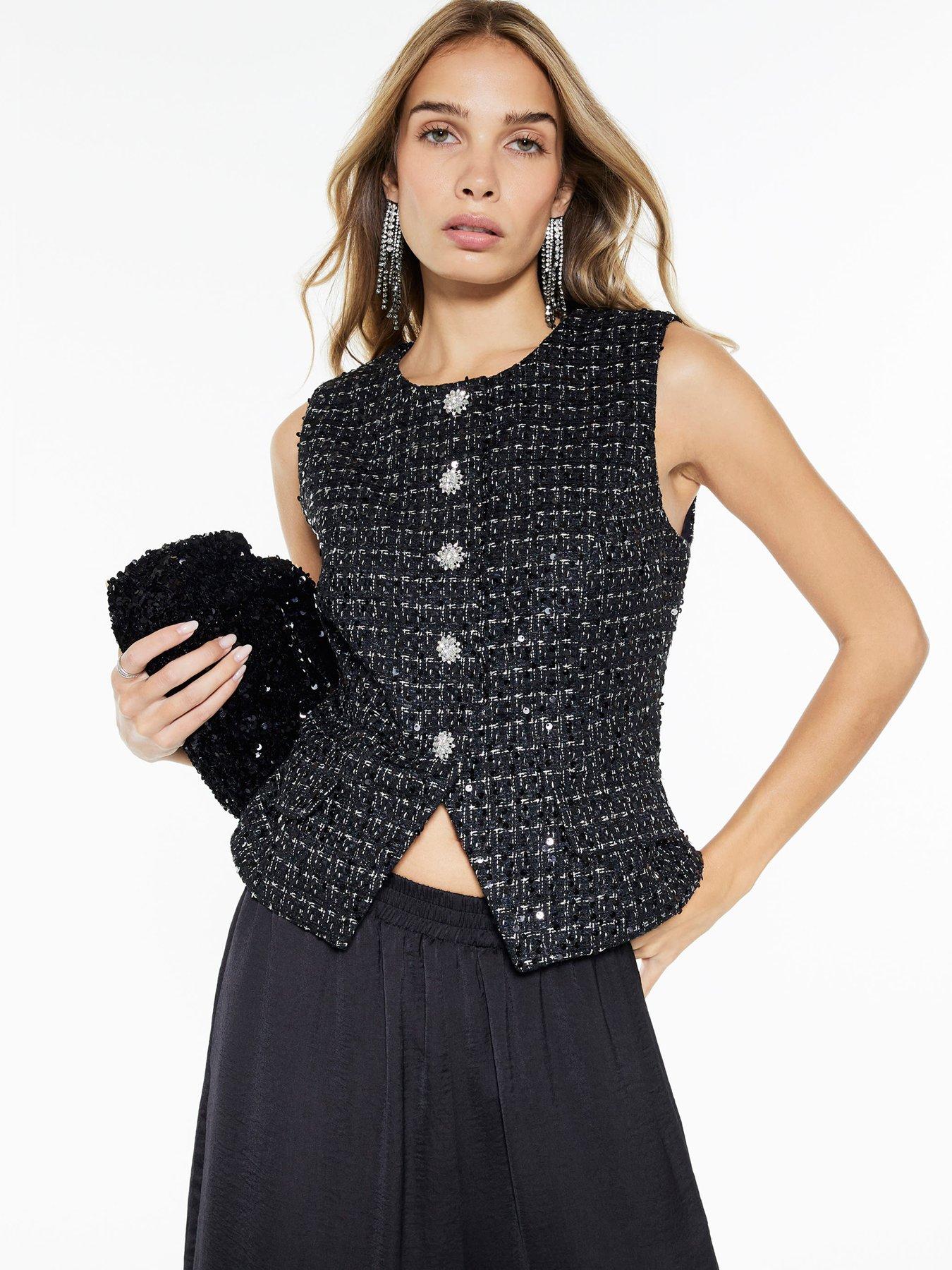 river-island-short-boucle-peplum-waistcoat-black