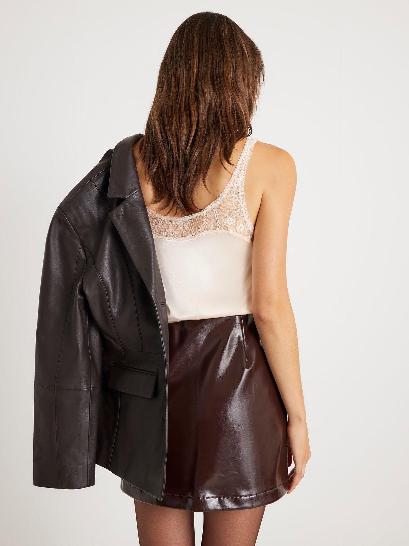 river-island-faux-leather-mini-skirt-brownstillFront