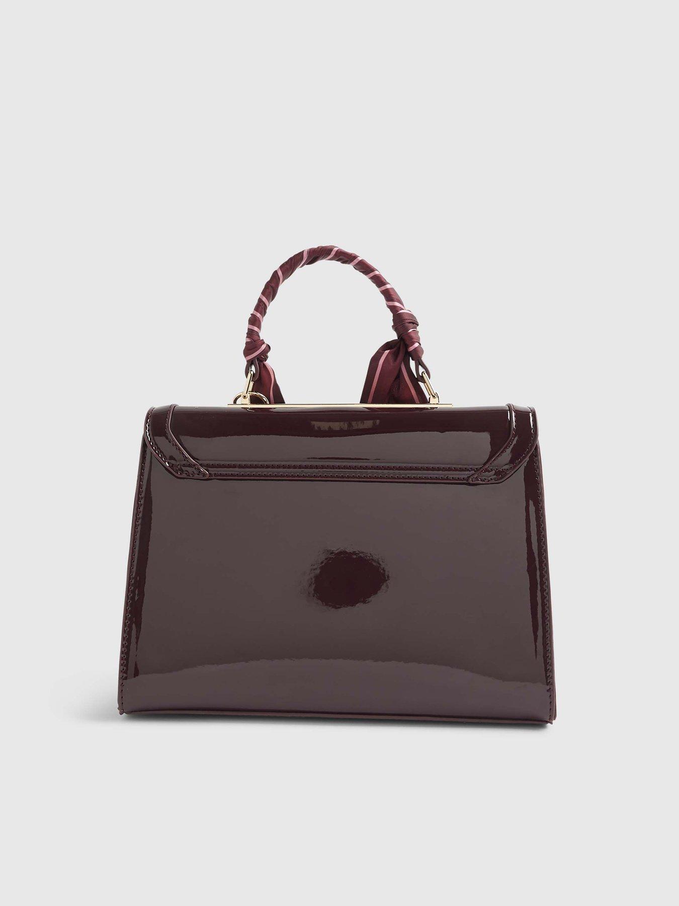 Image 5 of 6 of River Island Med Patent Charm Tote - Red