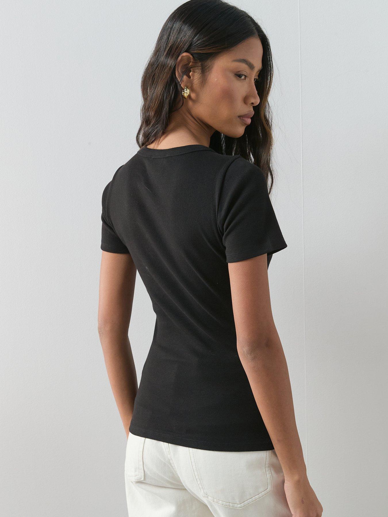 Image 3 of 7 of The Very Collection 2 Pack Stretch Rib T-Shirts - Multi