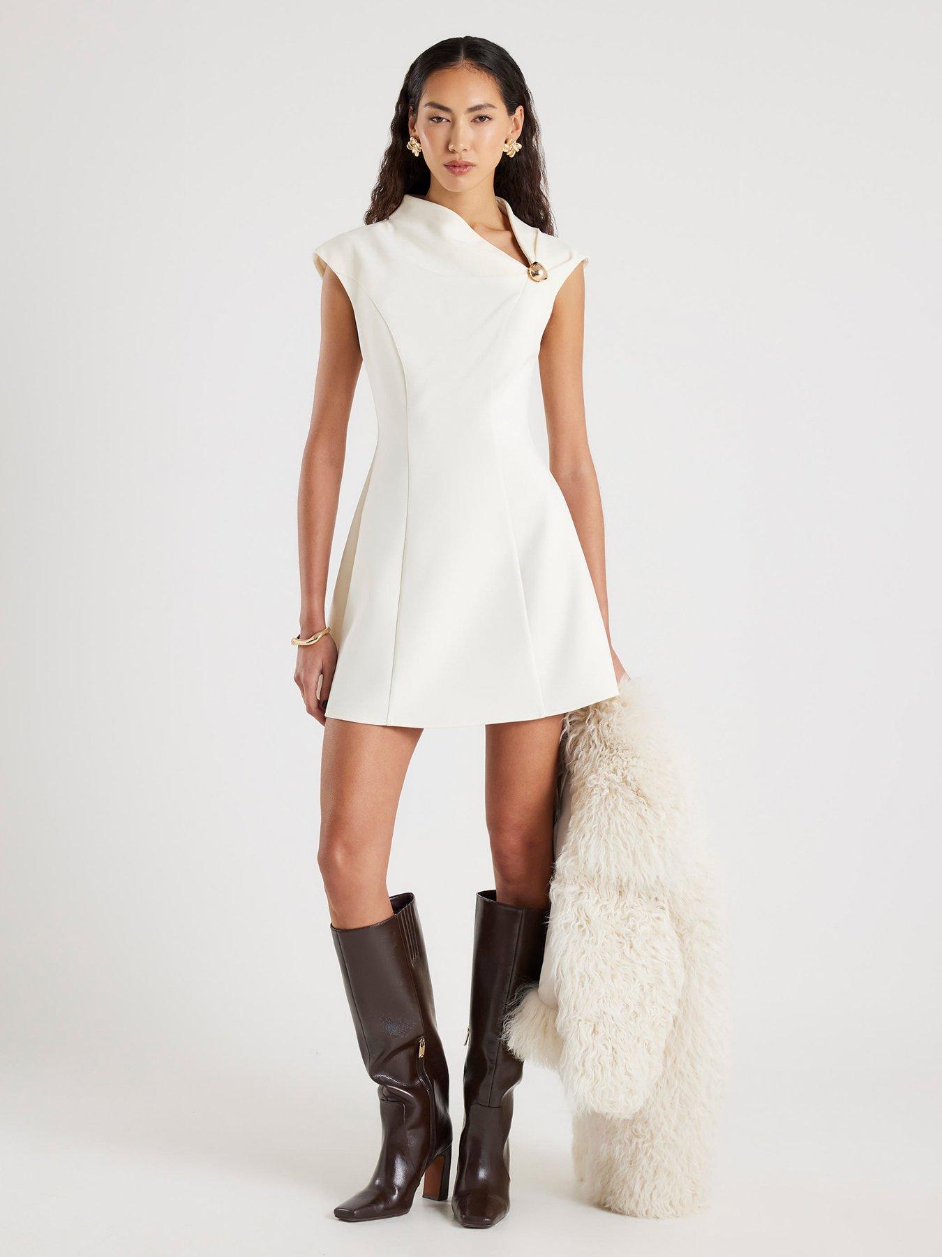 river-island-trim-ponte-drape-mini-dress-cream