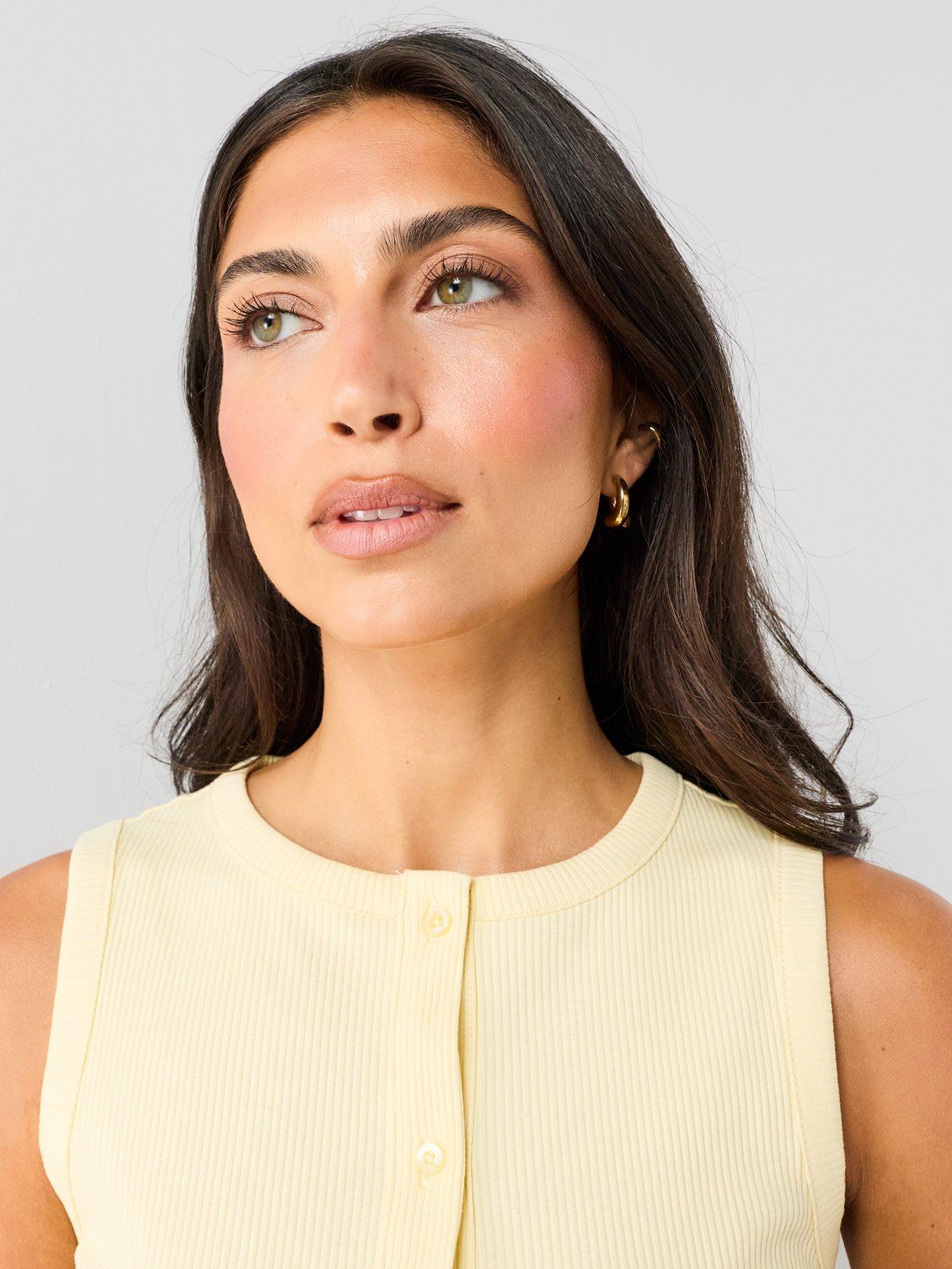 Image 5 of 7 of The Very Collection Button Thru Ribbed Vest - Yellow