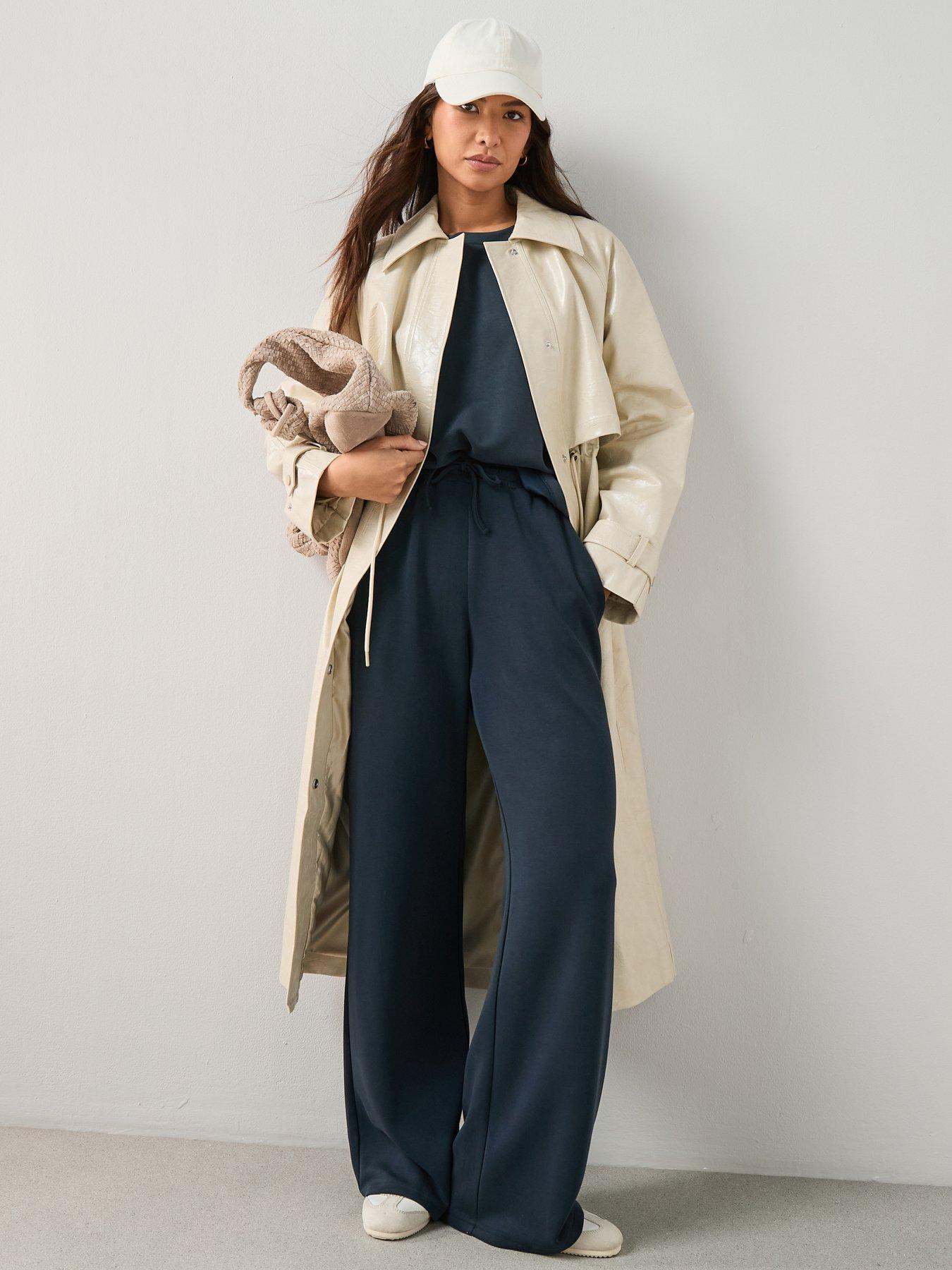 Image 3 of 6 of The Very Collection Modal Mix Wide Leg Jogger - Navy