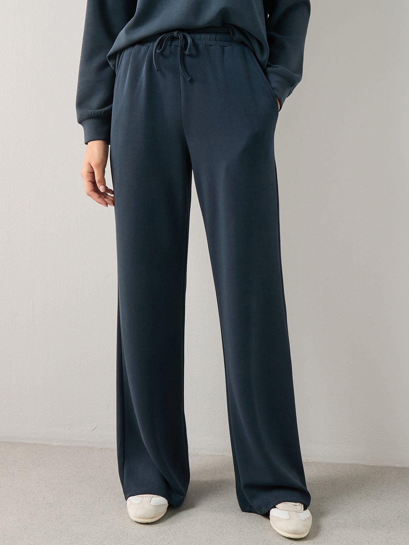 Image 4 of 6 of The Very Collection Modal Mix Wide Leg Jogger - Navy