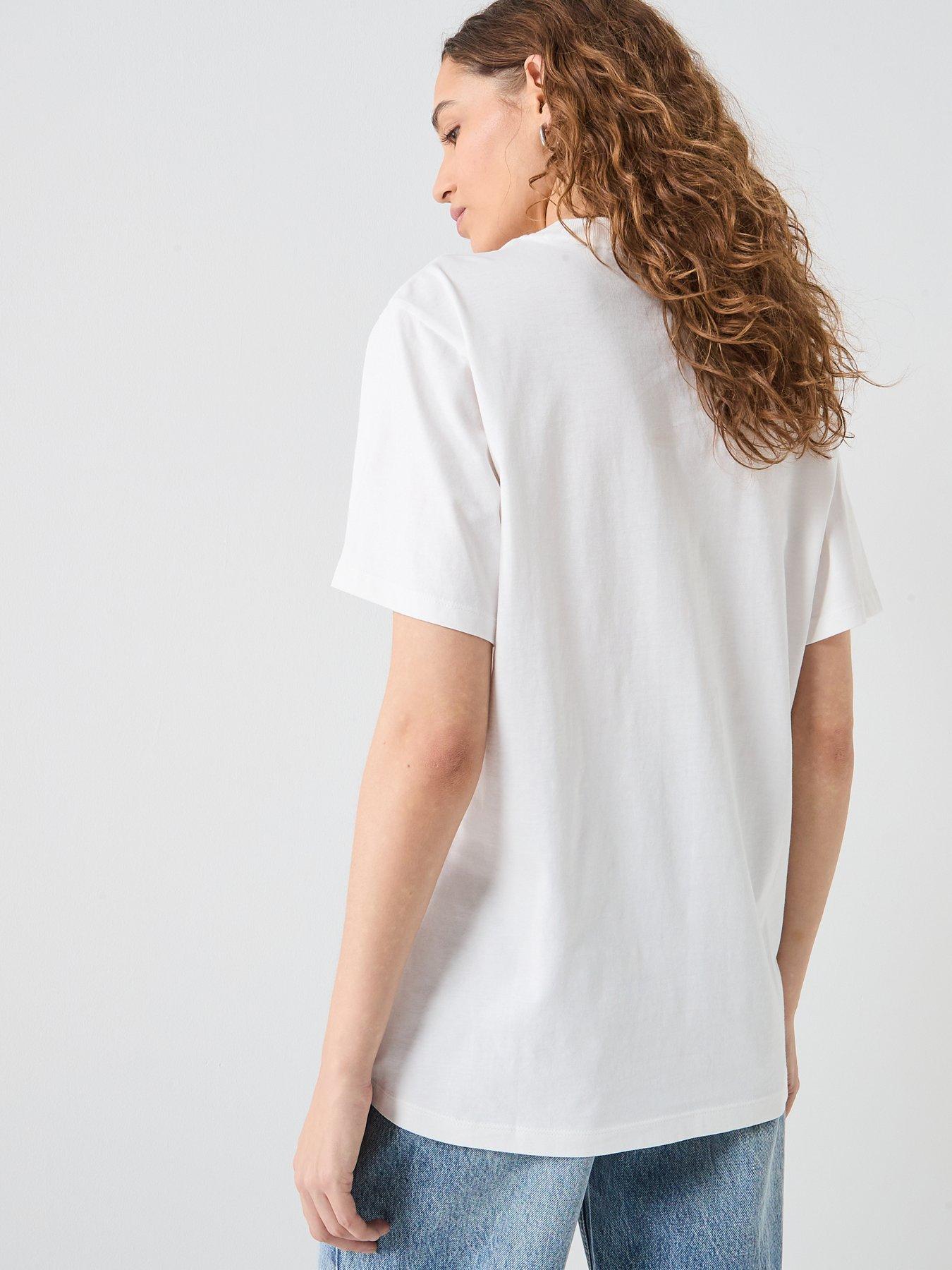 Image 2 of 6 of HUGO Vintage Heart Logo T-Shirt - White
