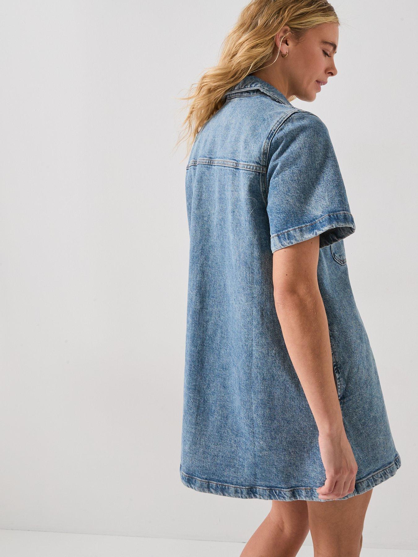 Image 2 of 5 of HUGO Gandira Denim Dress - Blue