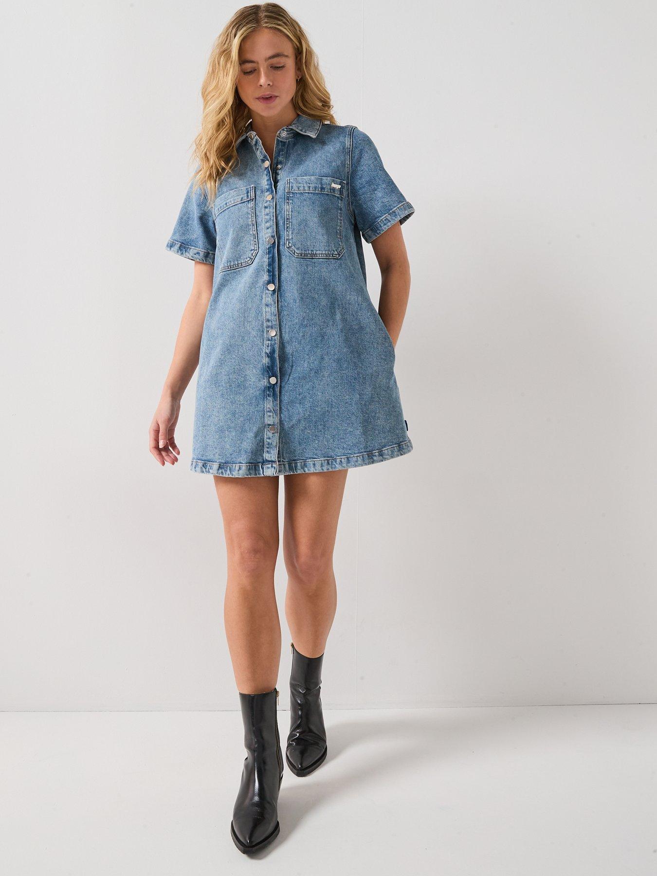 Image 3 of 5 of HUGO Gandira Denim Dress - Blue